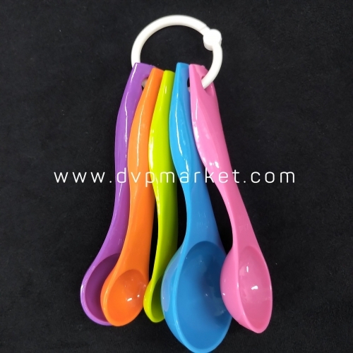 Bộ muỗng đong định lượng - Nhựa - Sắc màu NK (Bộ 5 cái)