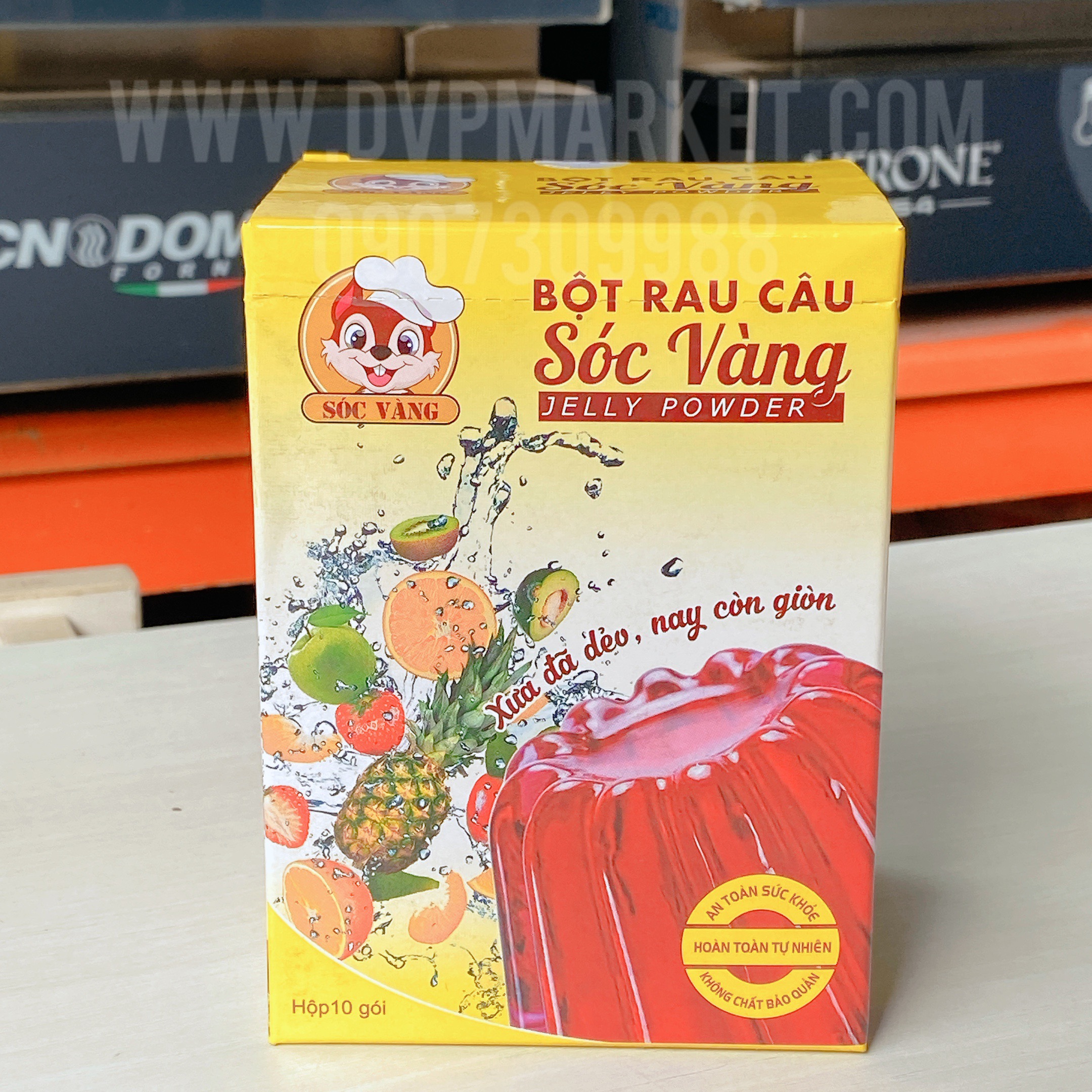 Bột rau câu dẻo con sóc vàng (Hộp/10 gói)