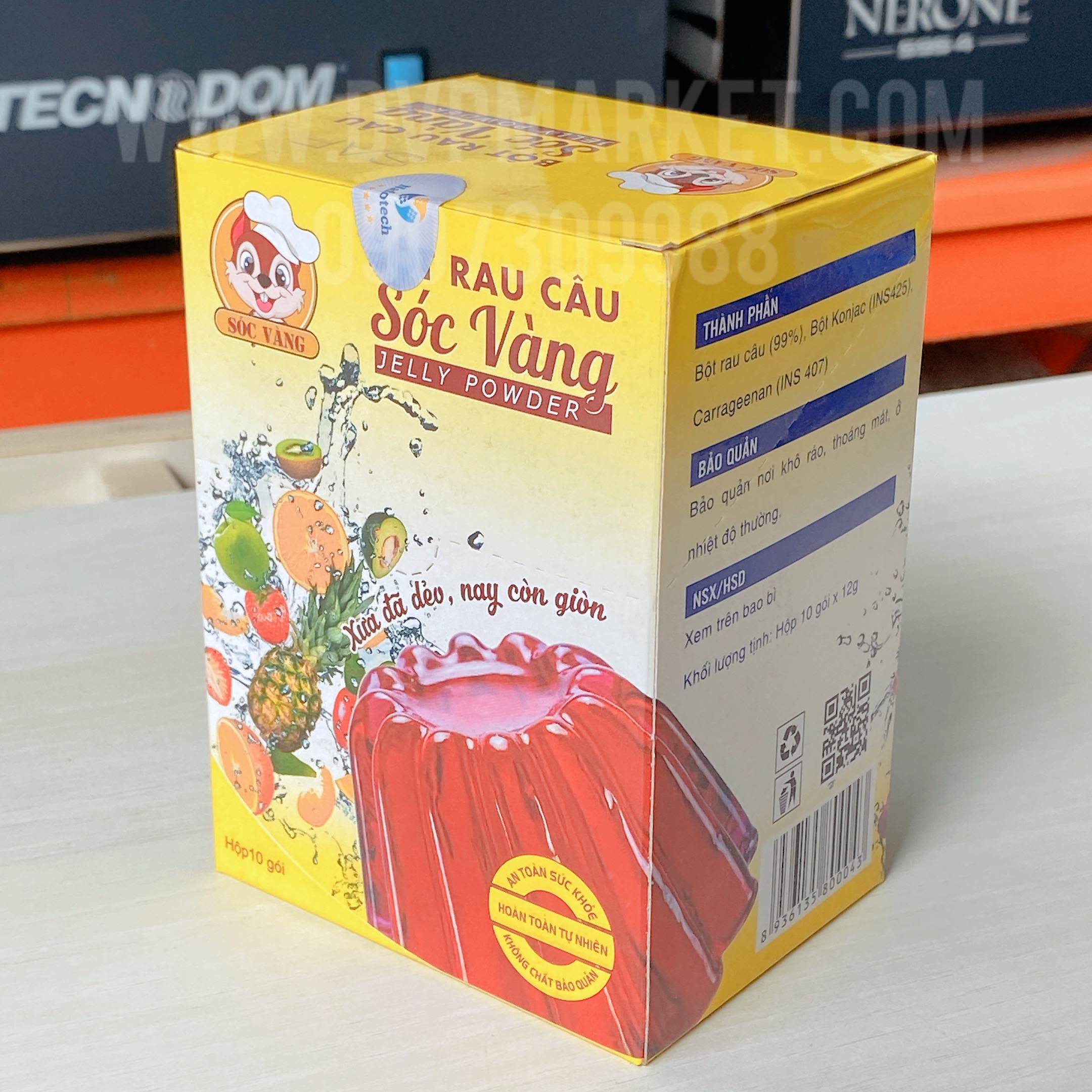 Bột rau câu dẻo con sóc vàng (Hộp/10 gói)