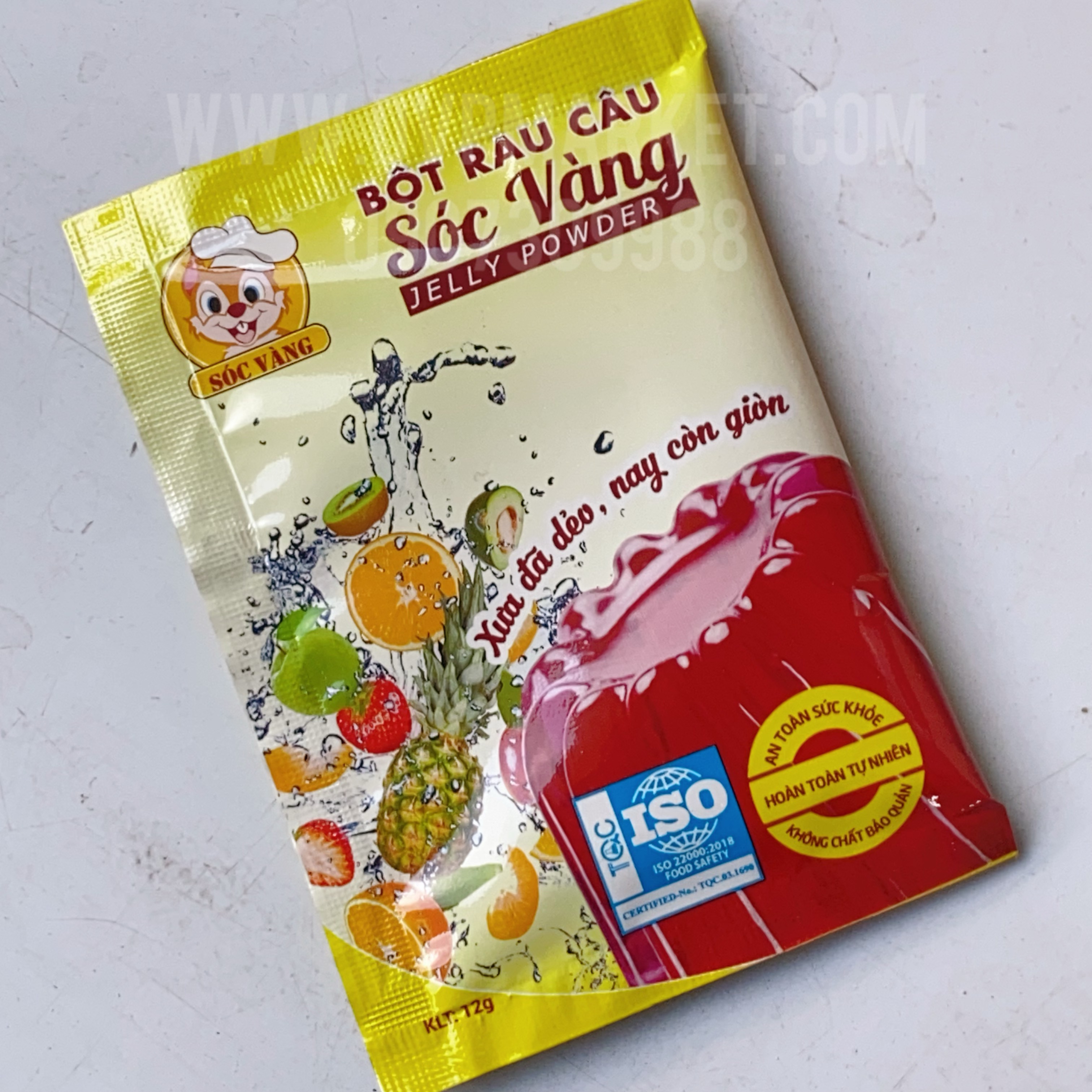 Bột rau câu dẻo con sóc vàng 12g