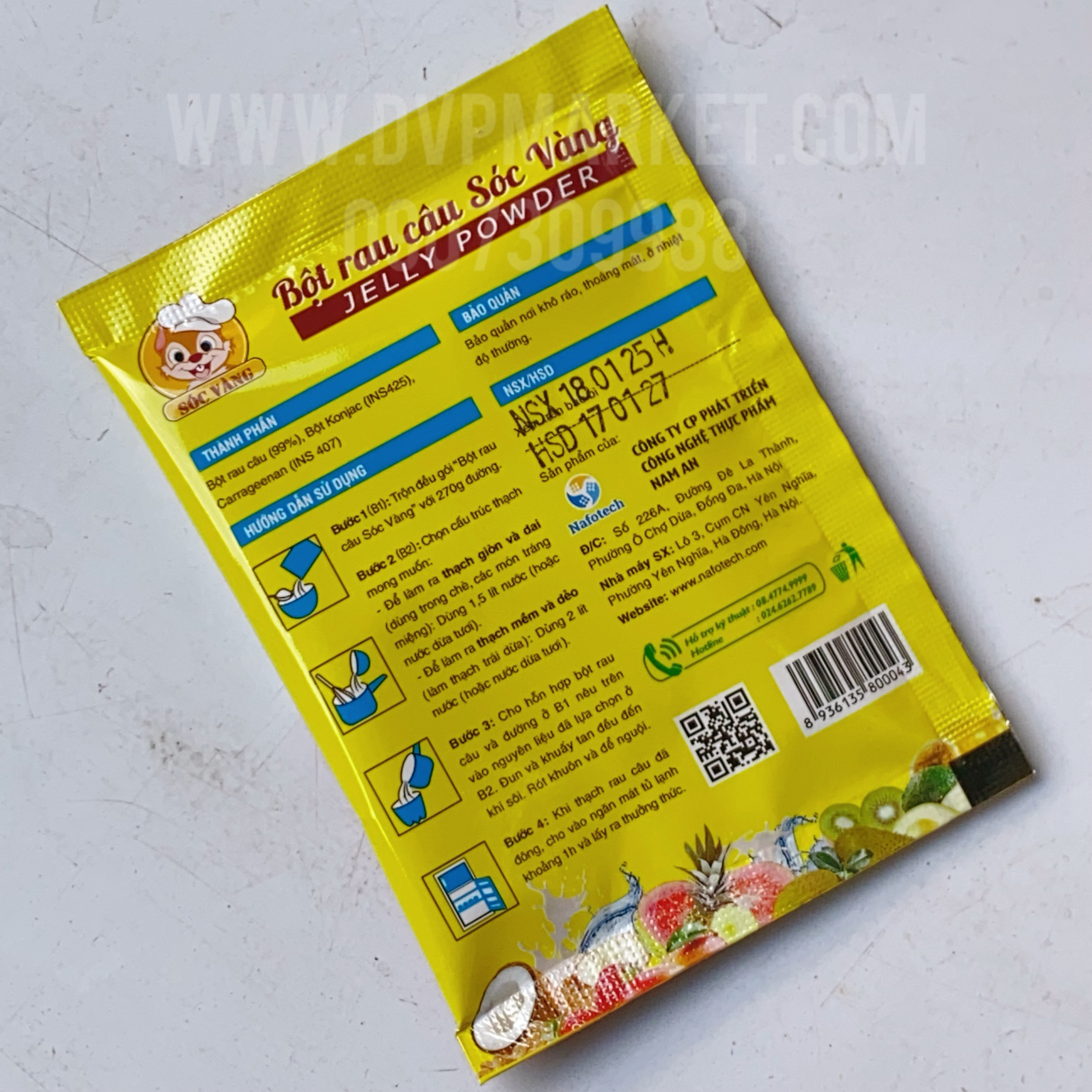 Bột rau câu dẻo con sóc vàng 12g