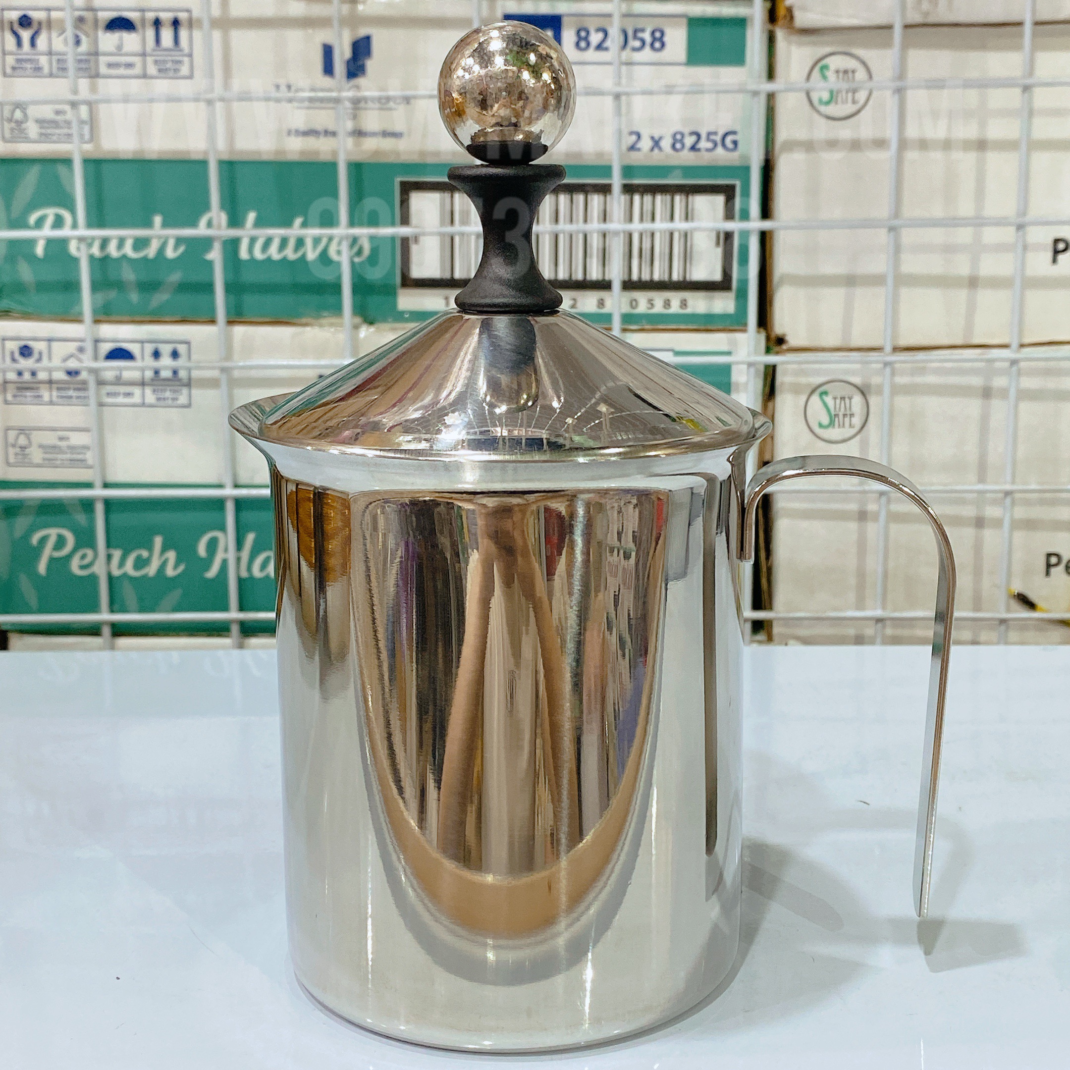 Ca đánh sữa lạnh tạo bọt - Inox - 800ml