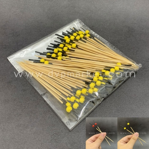 Cây ghim décor - Tre - Hạt tròn nhỏ - Vàng, đỏ - Gói (100 cái)