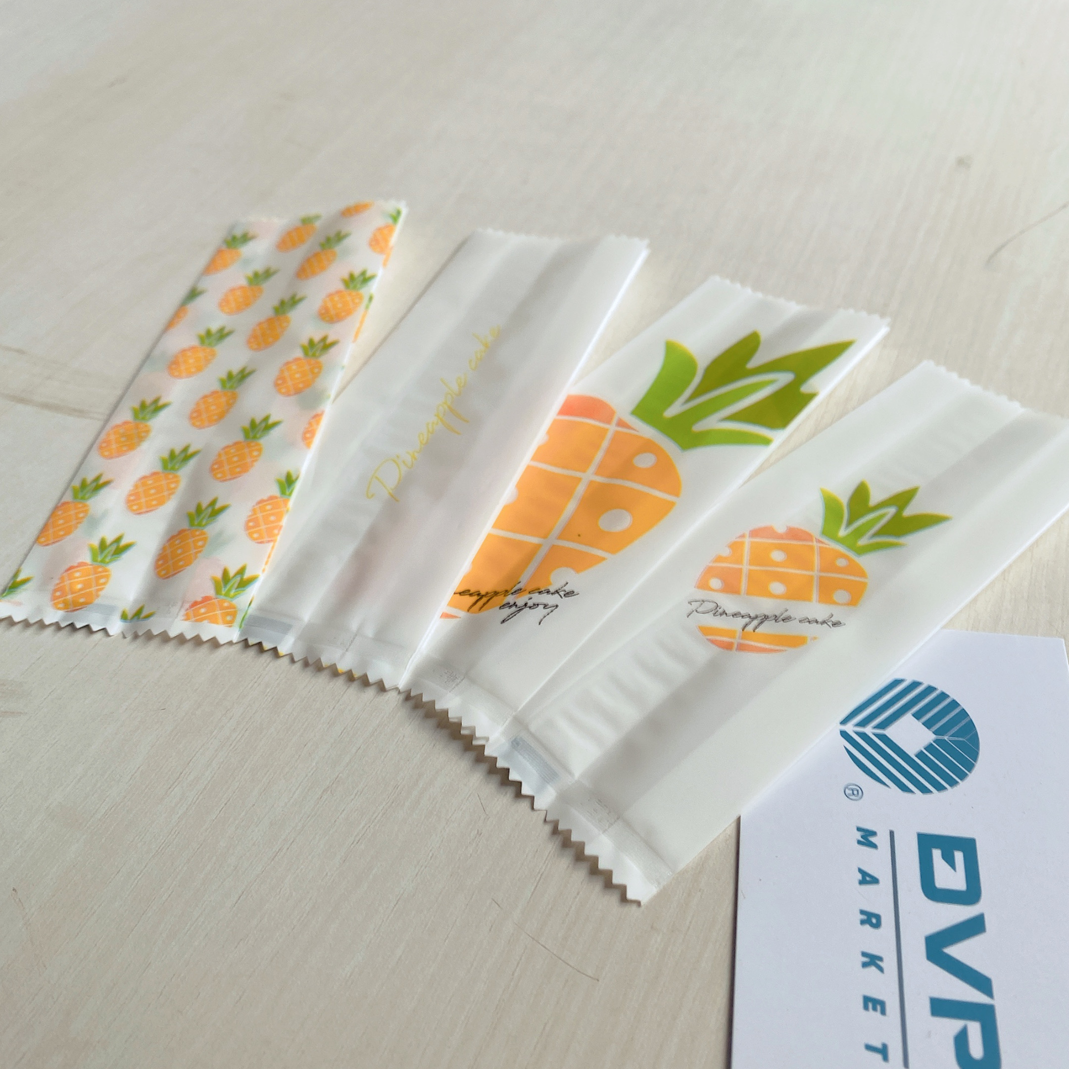 Túi hàn đựng bánh dứa - Trái dứa cam túi đục (Xấp 100)