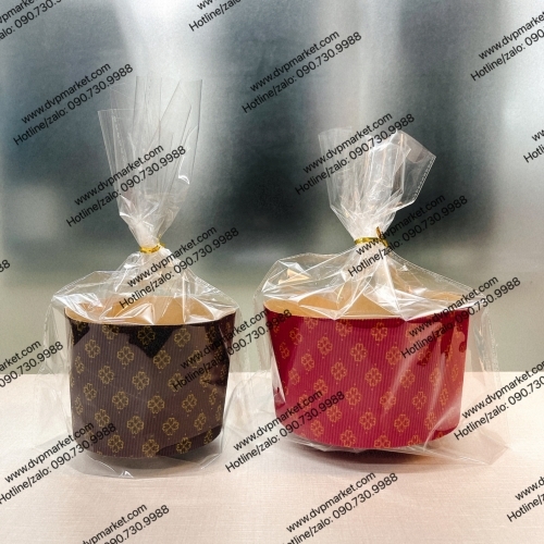 Set cup kèm túi Panetton 4 inch (10c)