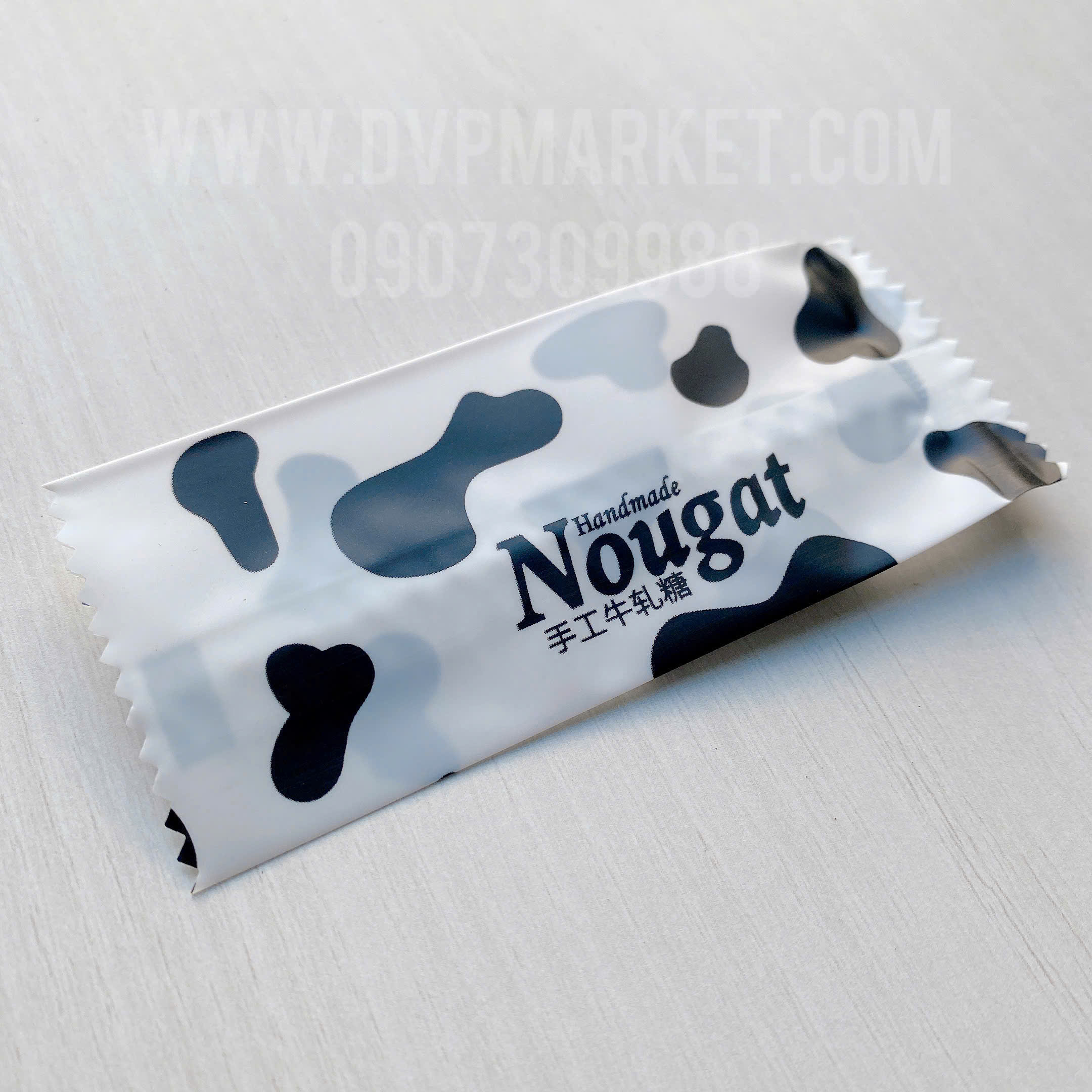 Túi hàn kẹo nougat 4x9.5cm - bò sữa (xấp 200)