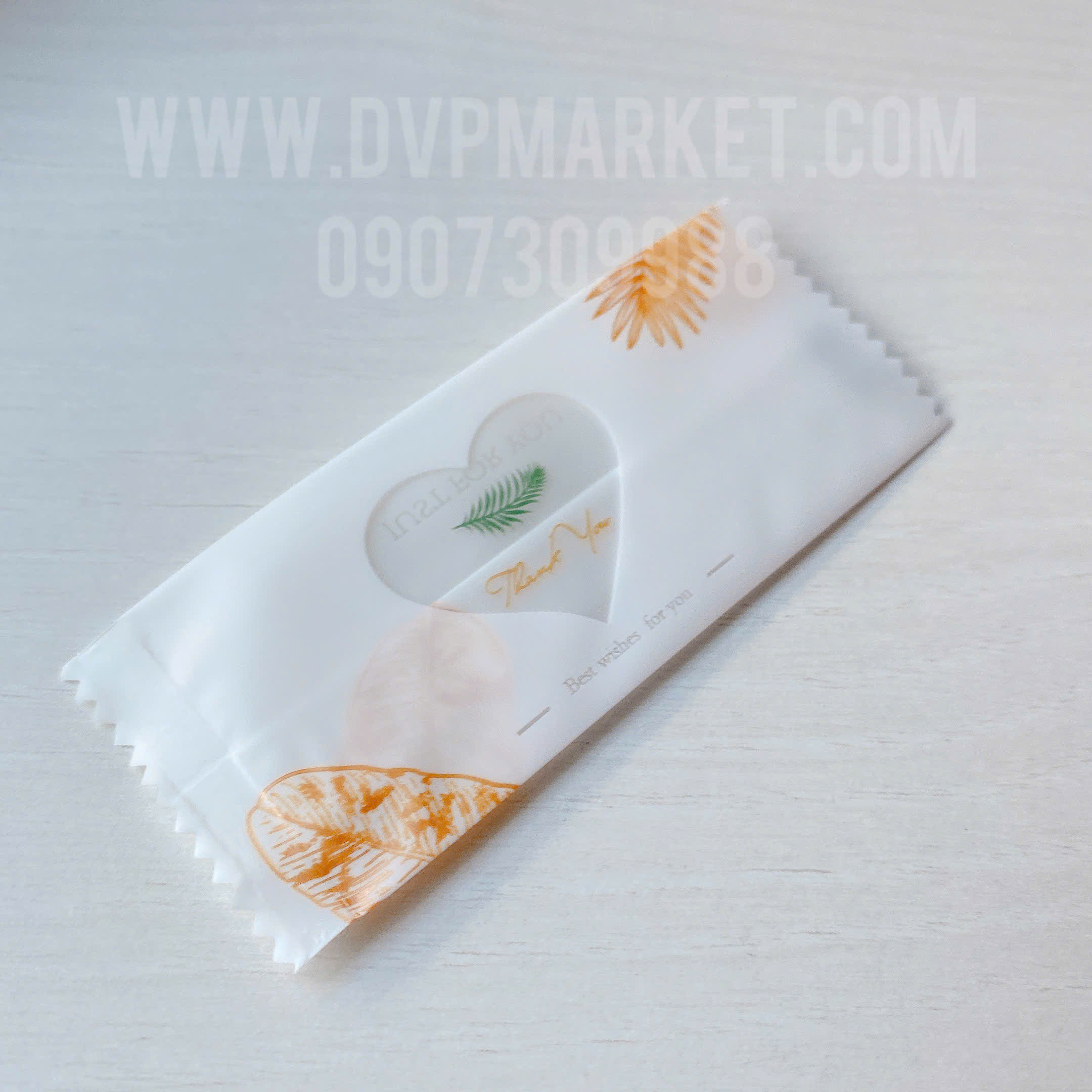 Túi hàn kẹo nougat 4x9.5cm - baxing love (xấp 100)