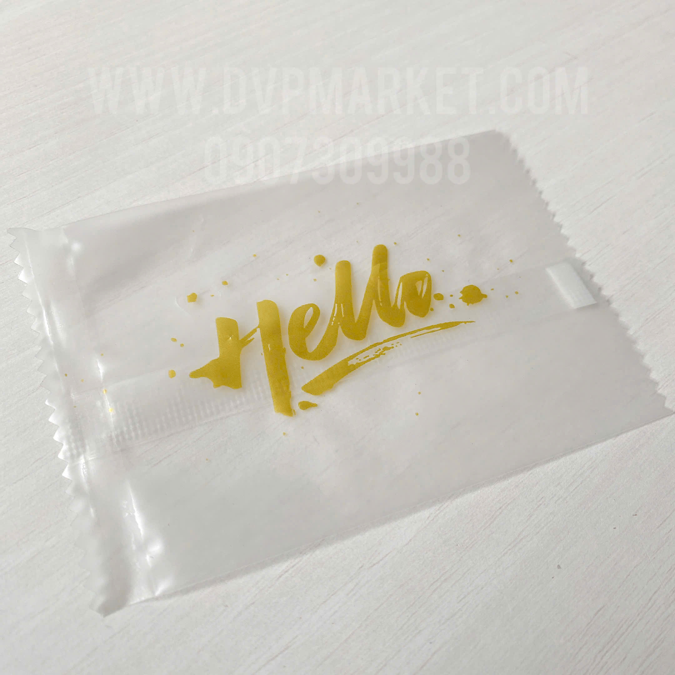 Túi hàn bánh quy - kẹo 7x10cm chữ trắng handmade (Xấp 100)