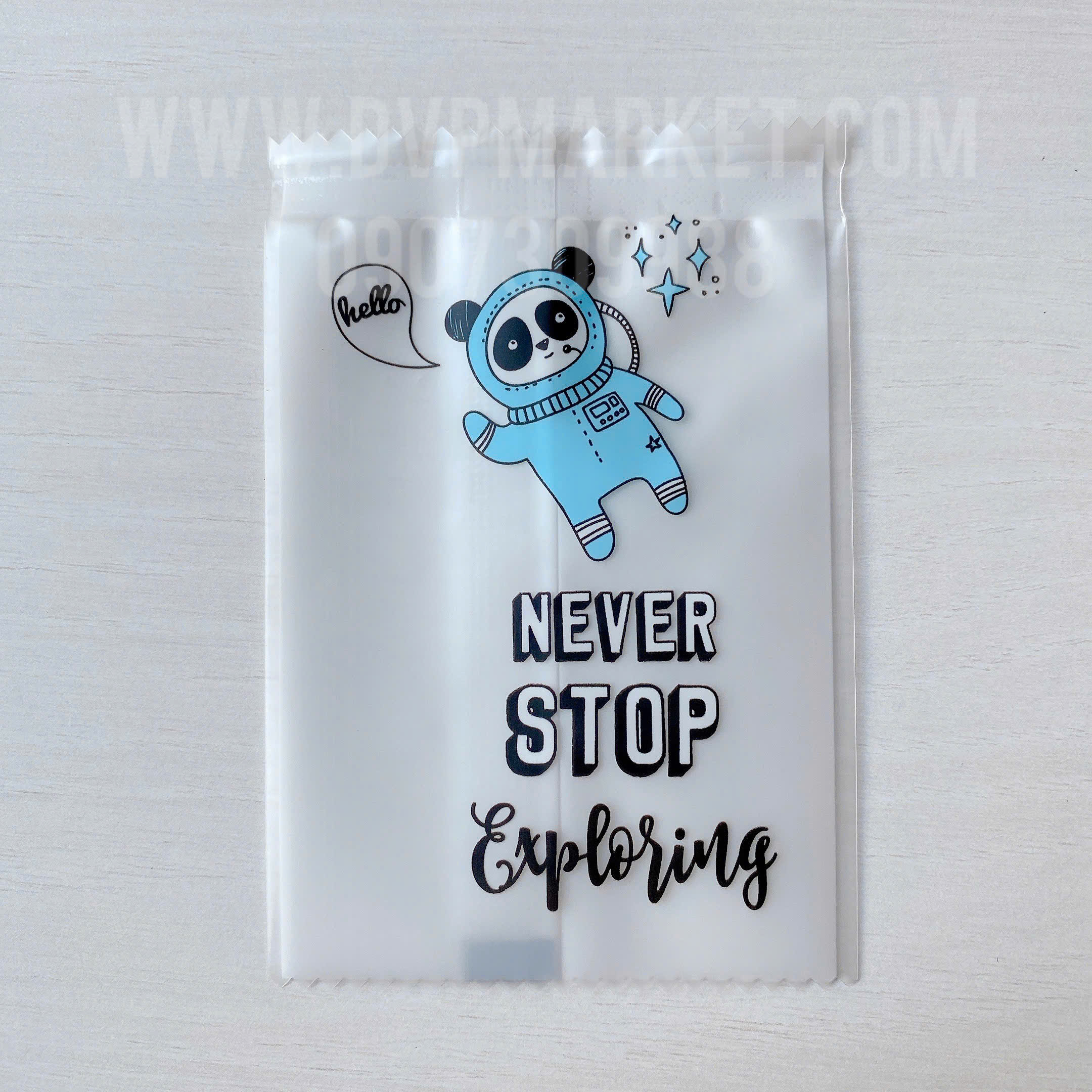 Túi hàn bánh quy - kẹo 7x10cm hình phi hành gia (Xấp 100)