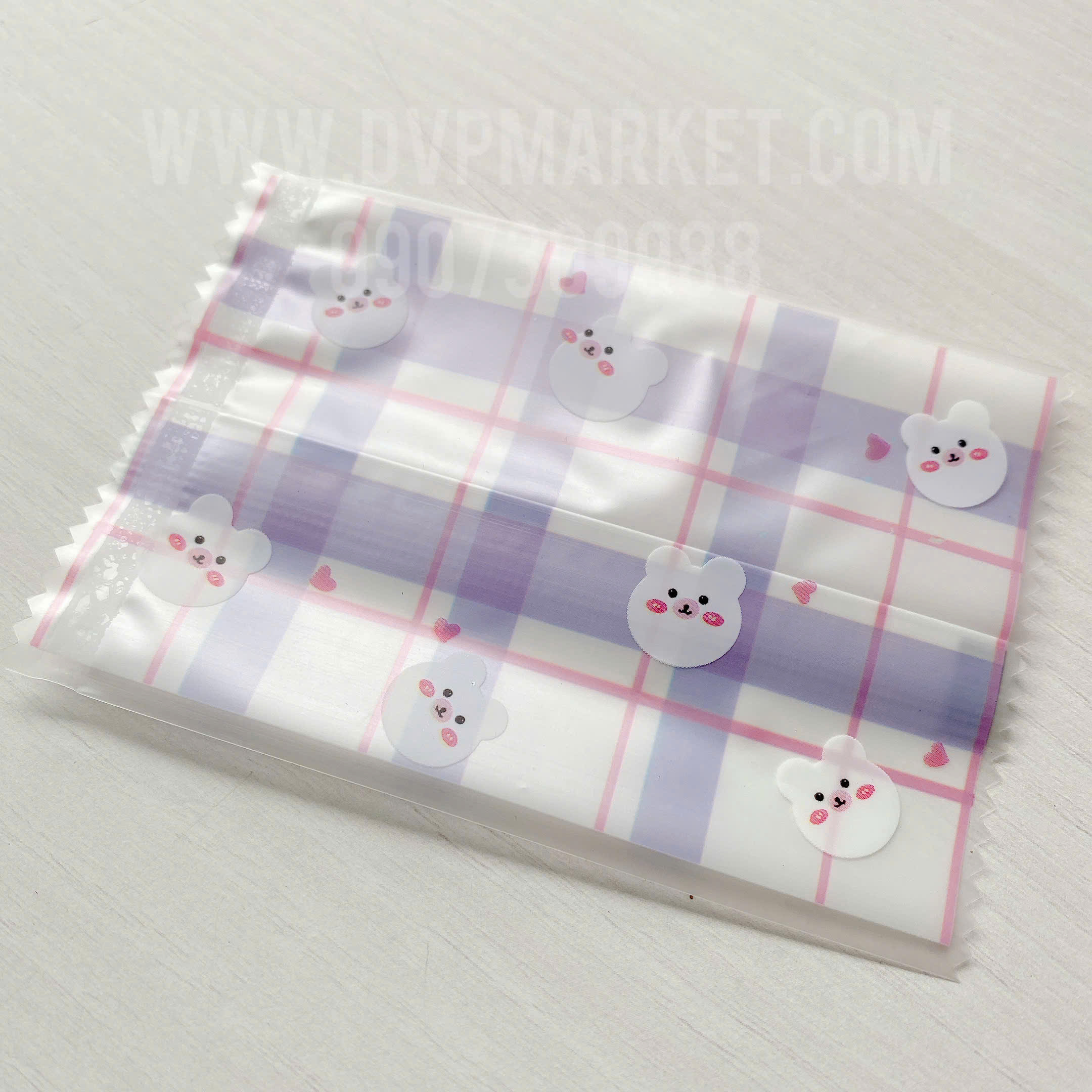 Túi hàn bánh quy - kẹo 7x10cm kẻ caro (Xấp 100)