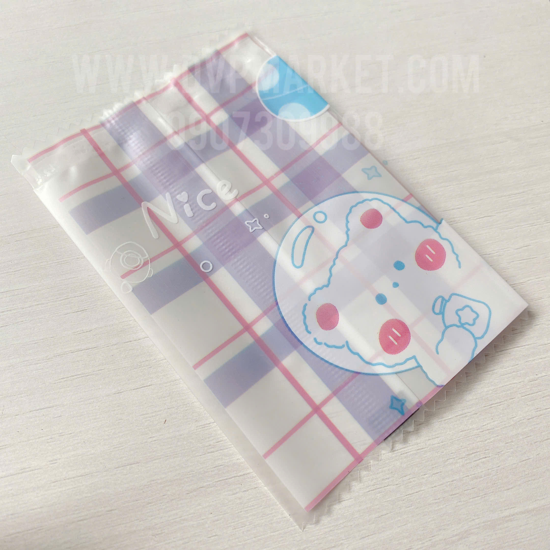 Túi hàn bánh quy - kẹo 7x10cm kẻ caro (Xấp 100)