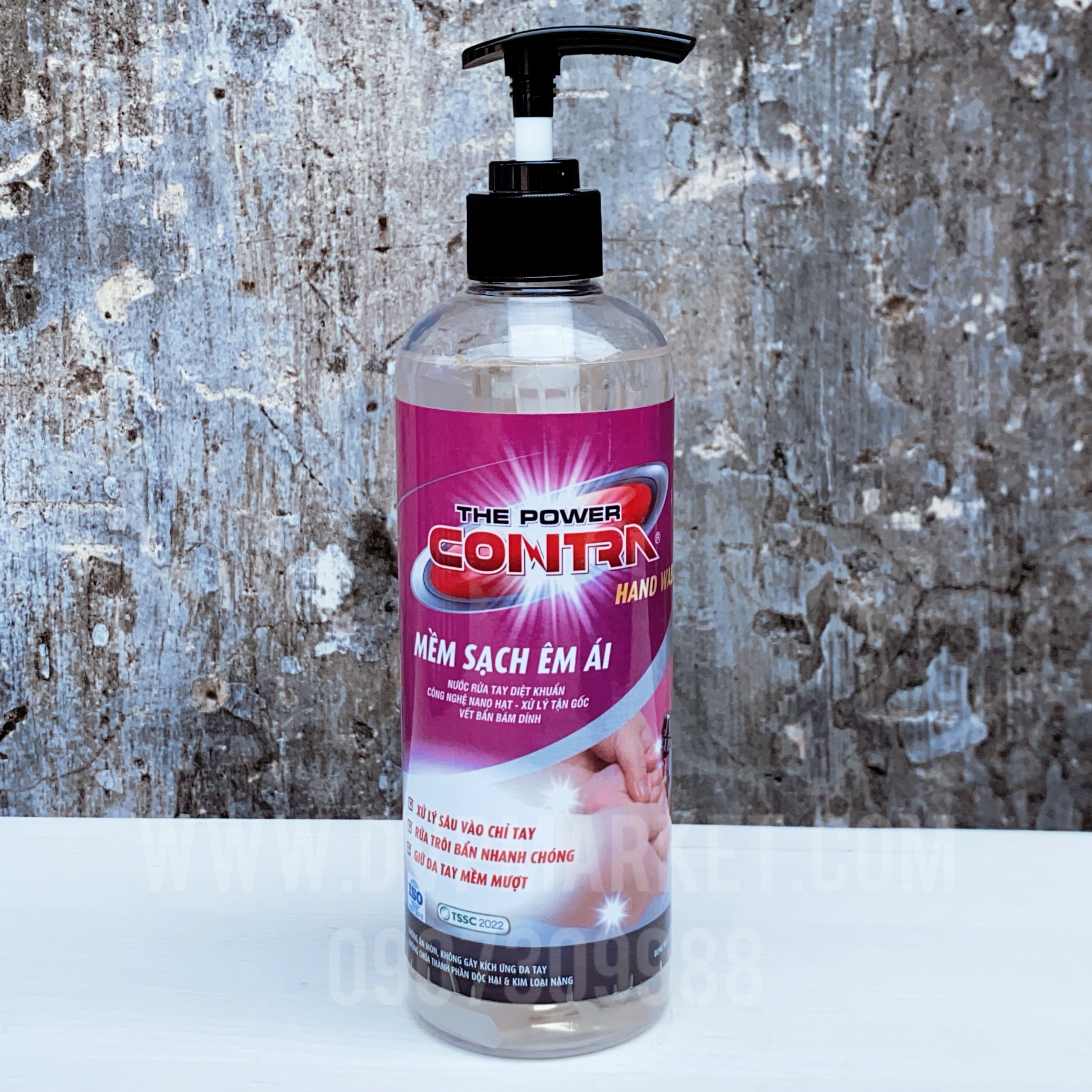 The Power Contra – Nước rửa tay hằng ngày - Đầu nhấn - 500ml