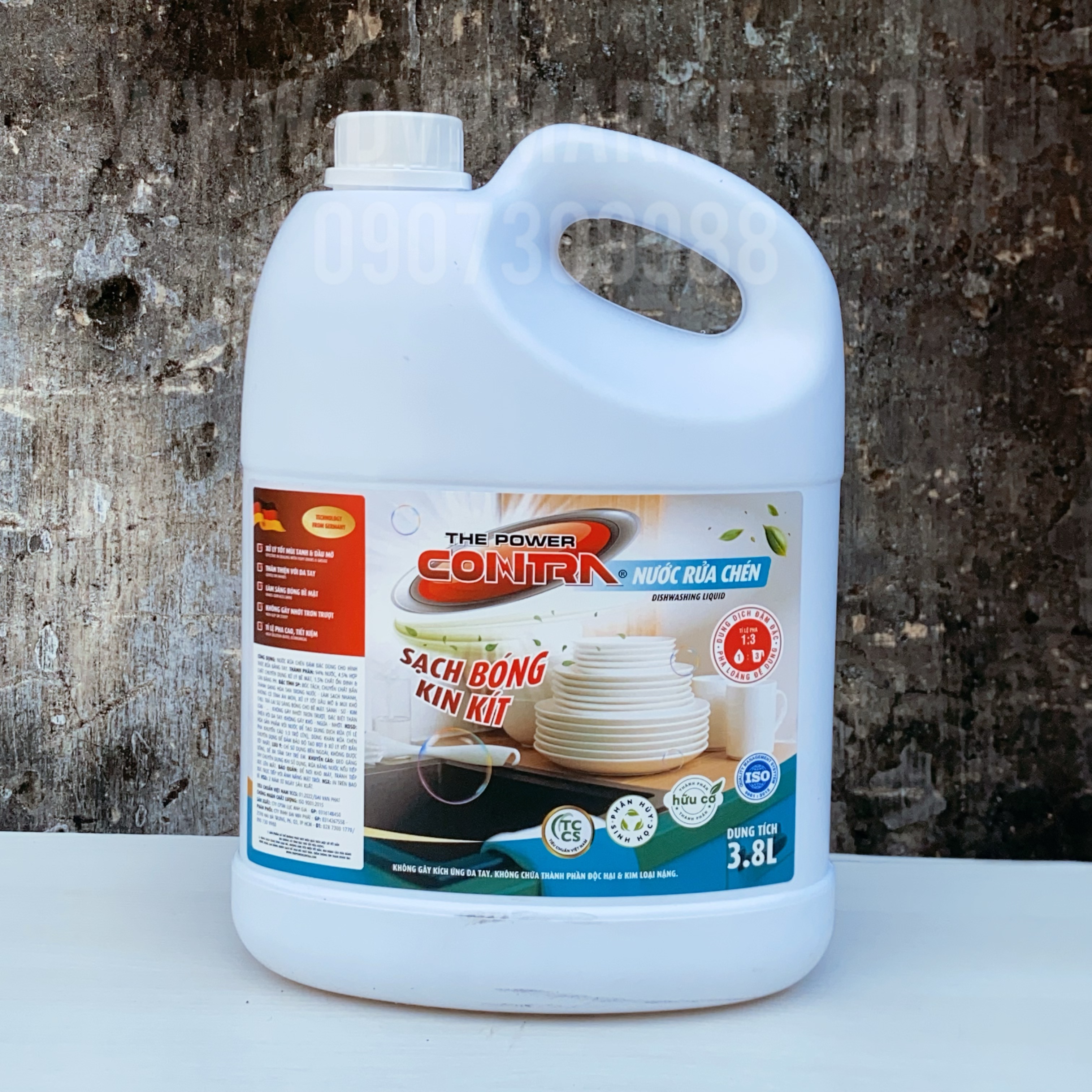 The Power Contra – Nước rửa chén đậm đặc siêu xử lý –  3.8 lít