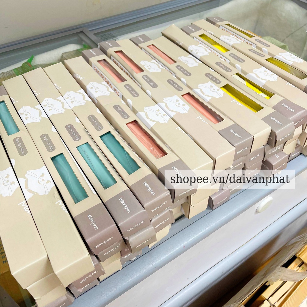 Unibaker - Thảm nhào bột silicon MB022 (40x50cm vàng-xanh-hồng)