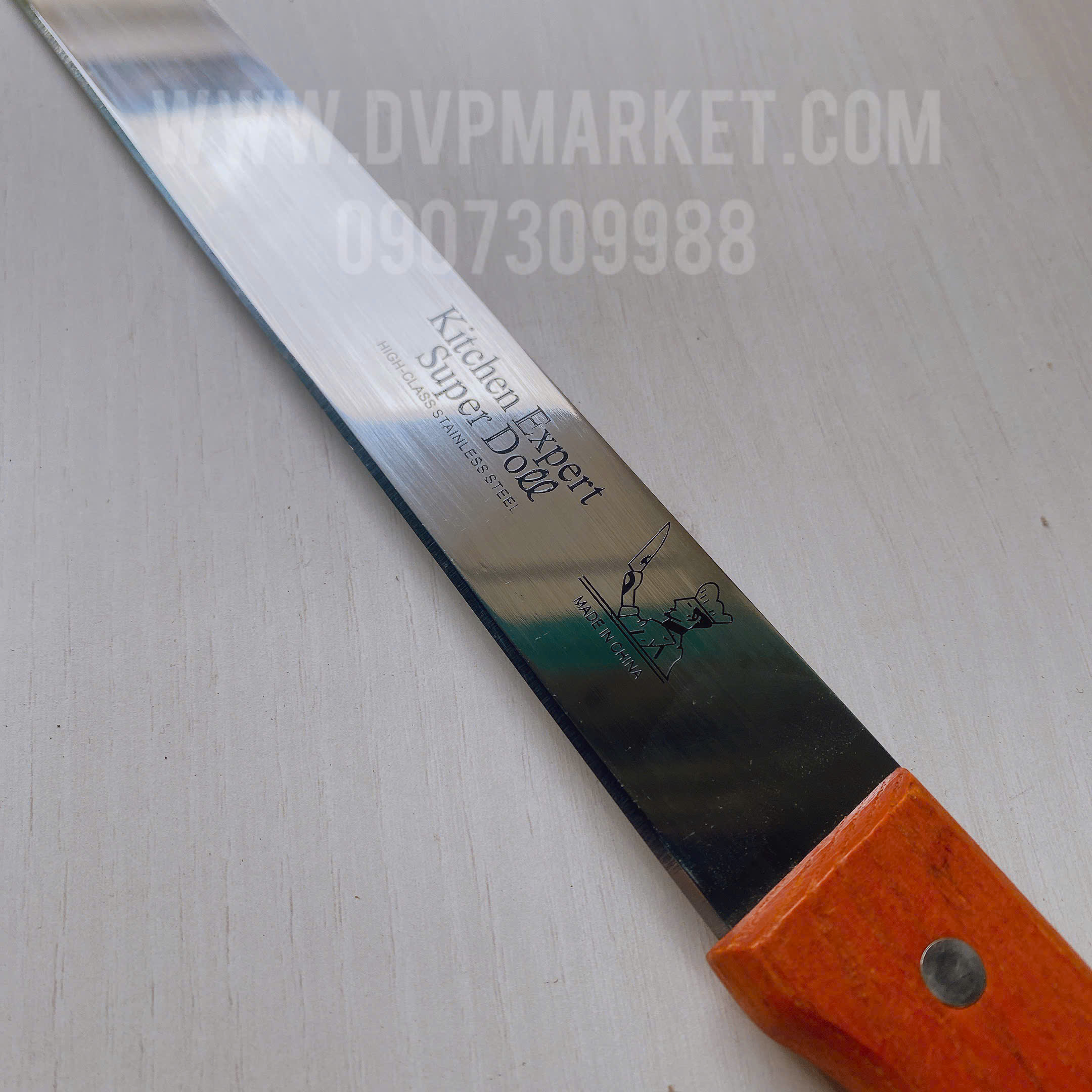 Dao cắt bánh kem - Không răng cưa - Cán gỗ (10 inch - 25cm)