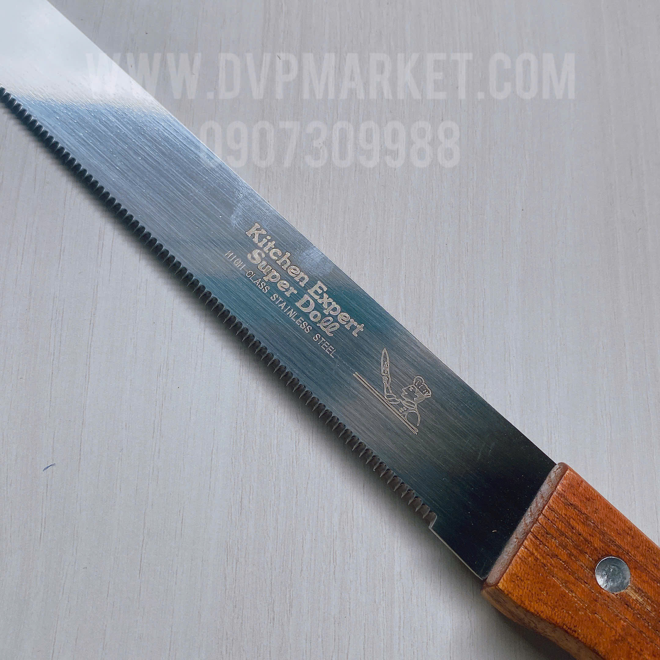 Dao cắt bánh kem - Răng cưa - Cán gỗ (10 inch - 25cm)