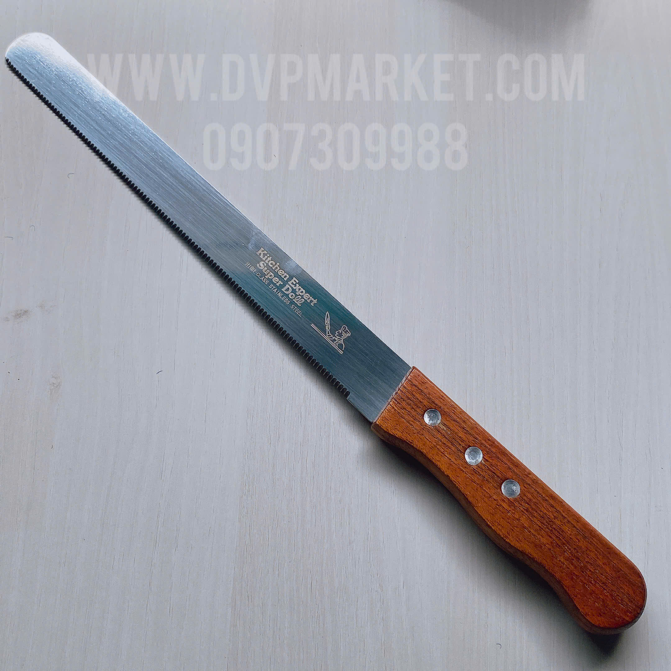 Dao cắt bánh kem - Răng cưa - Cán gỗ (10 inch - 25cm)