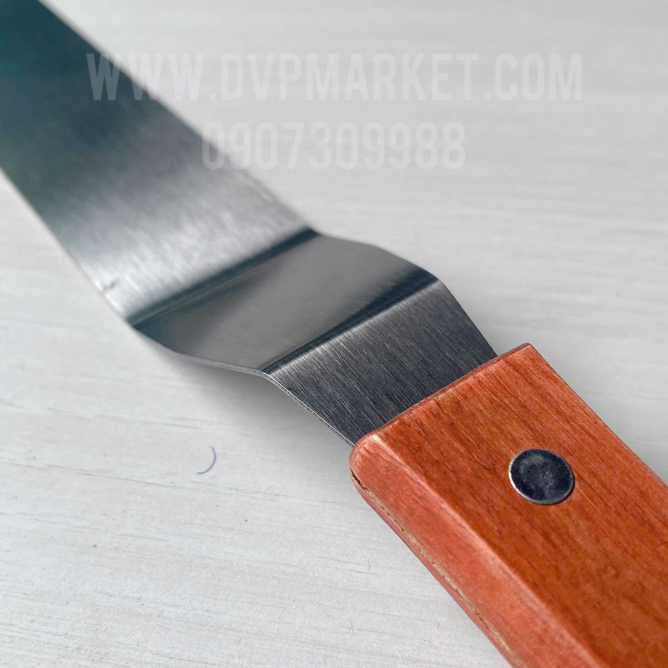 Dao chà láng bánh kem - Gấp khúc - Cán gỗ (10" - 25cm)