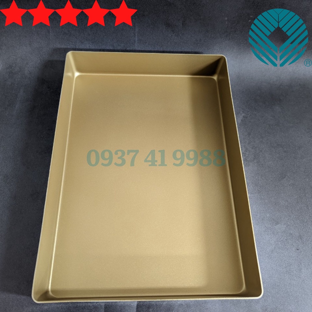 Sanneng UN10018 - Khuôn làm bánh hình chữ nhật thành cao UNOPAN 350x250x50mm