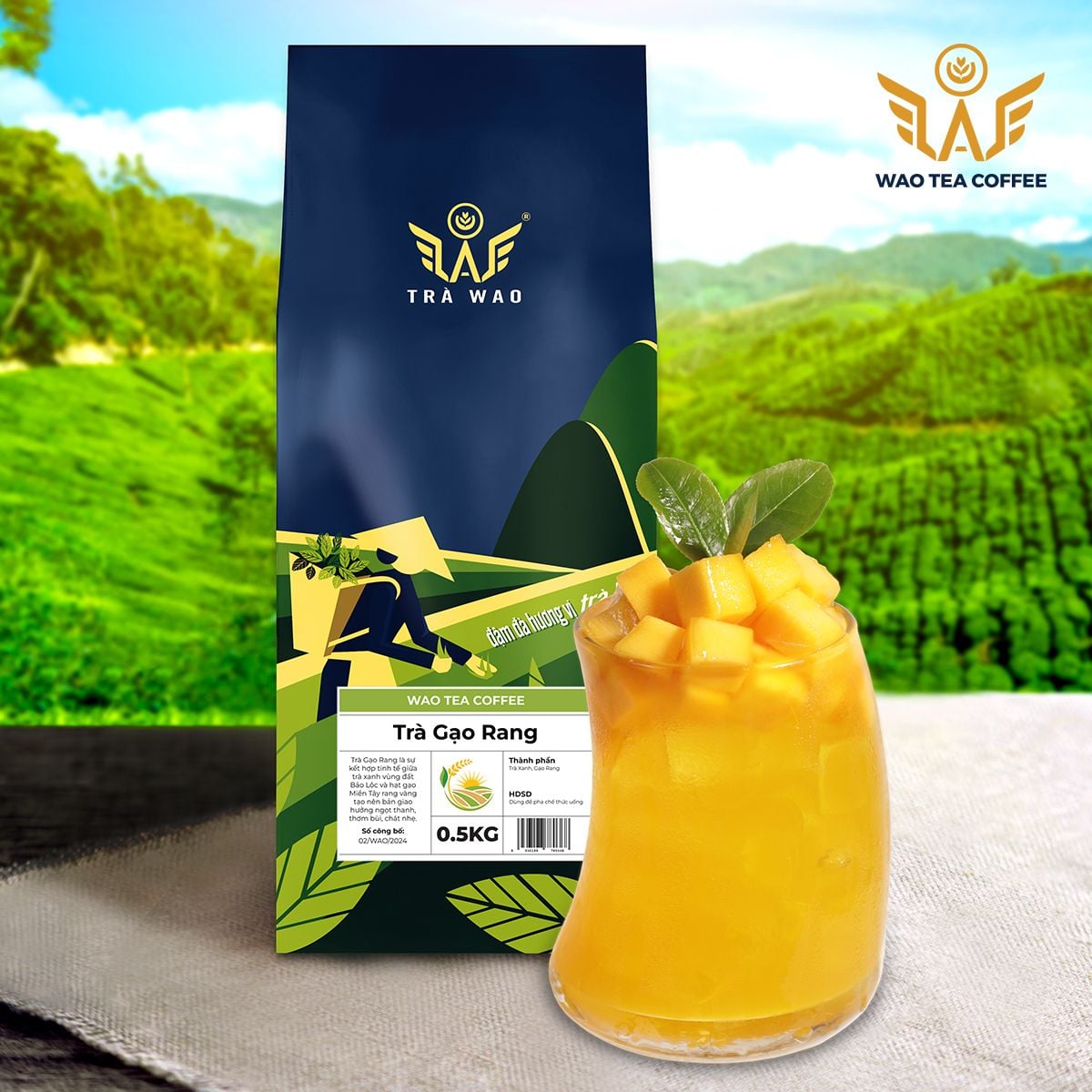 Trà WAO trà Gạo Rang 500g