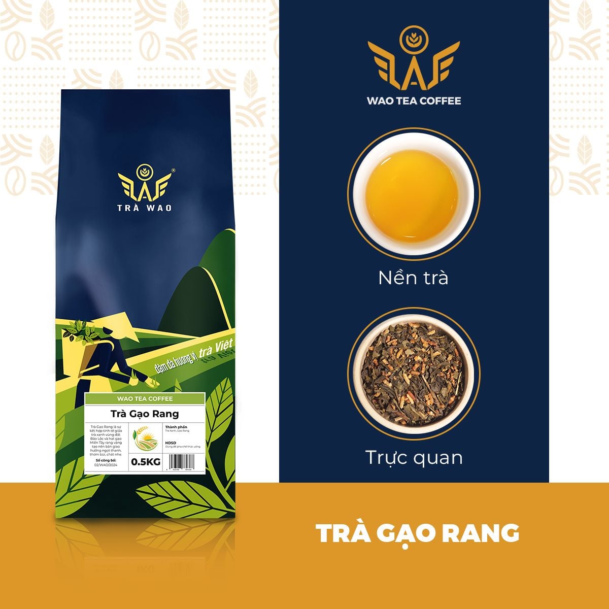 Trà WAO trà Gạo Rang 500g