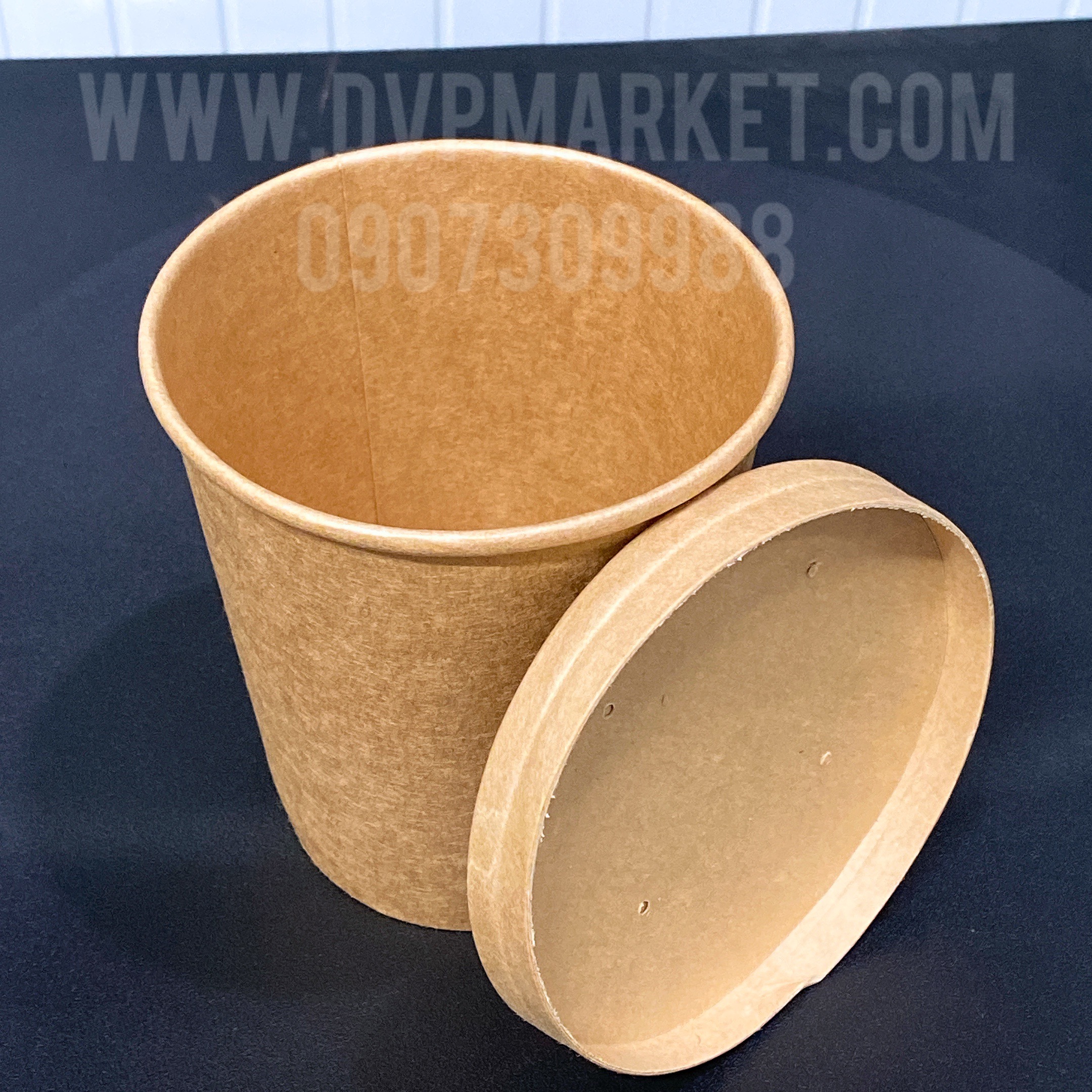 Ly giấy tròn kraft 580ml (lốc 25c)