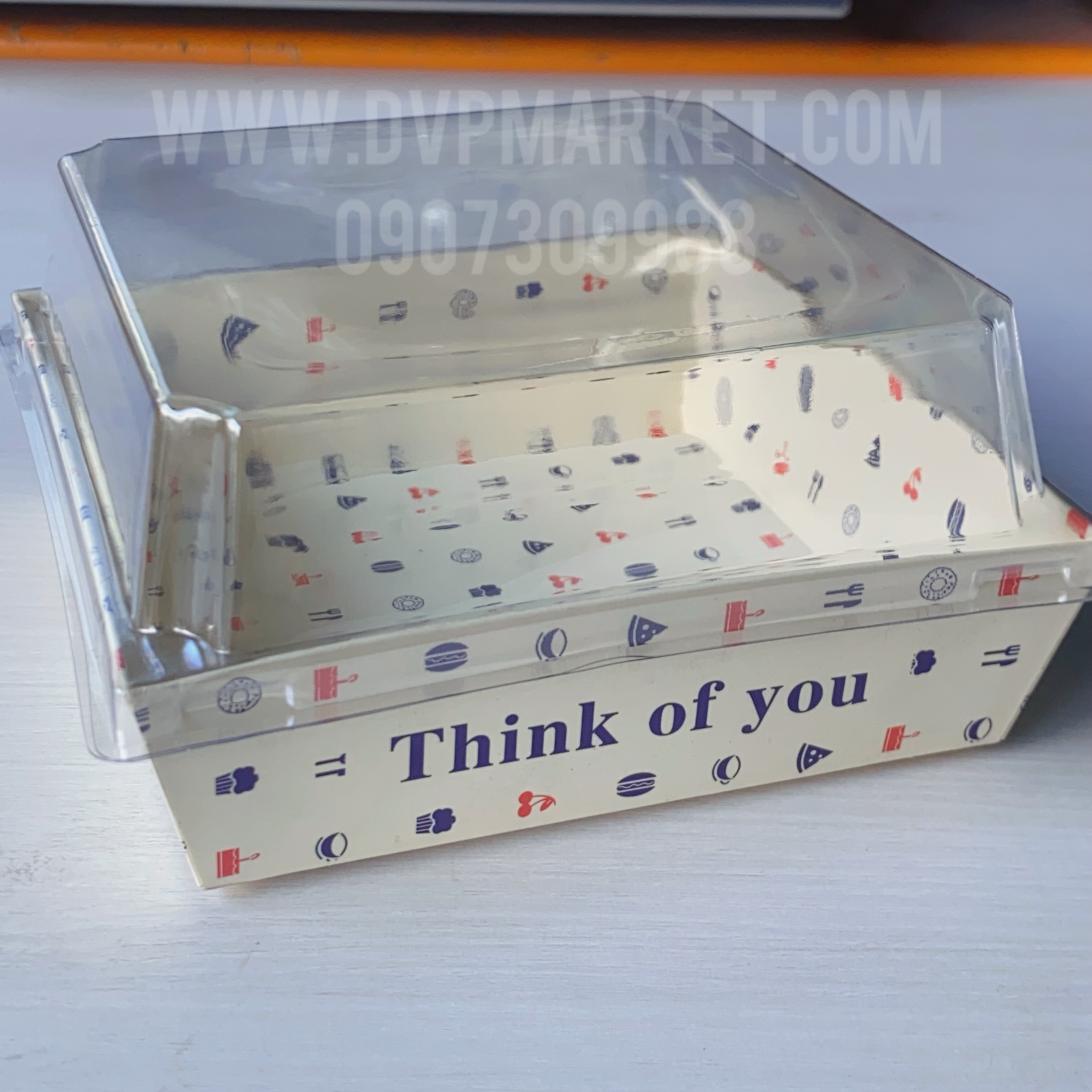 Hộp giấy nắp trong E1413 - Think Of You Trắng (50c)