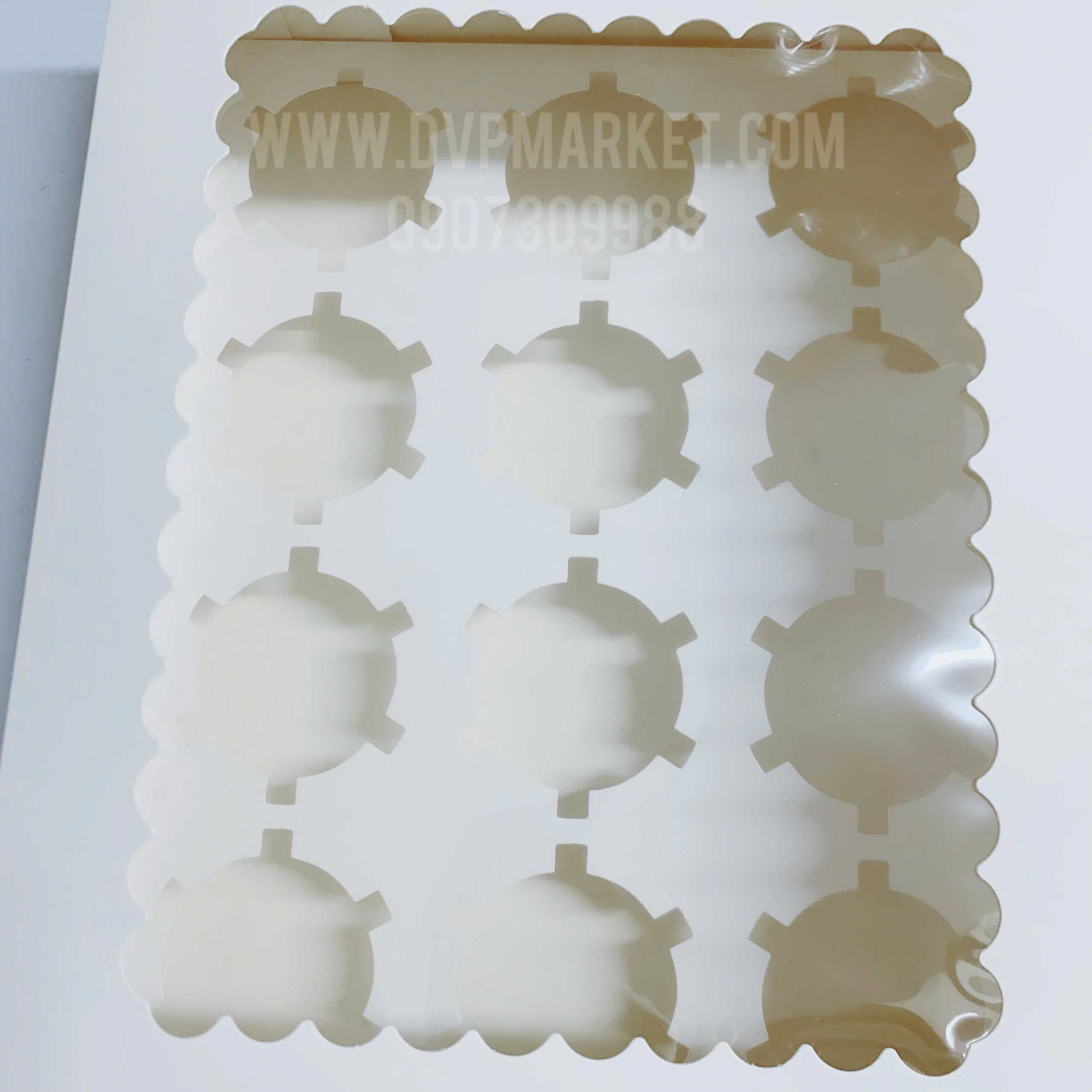 Set 5 - Hộp đựng bánh cupcake - 12 bánh - Mở nắp (Trắng)