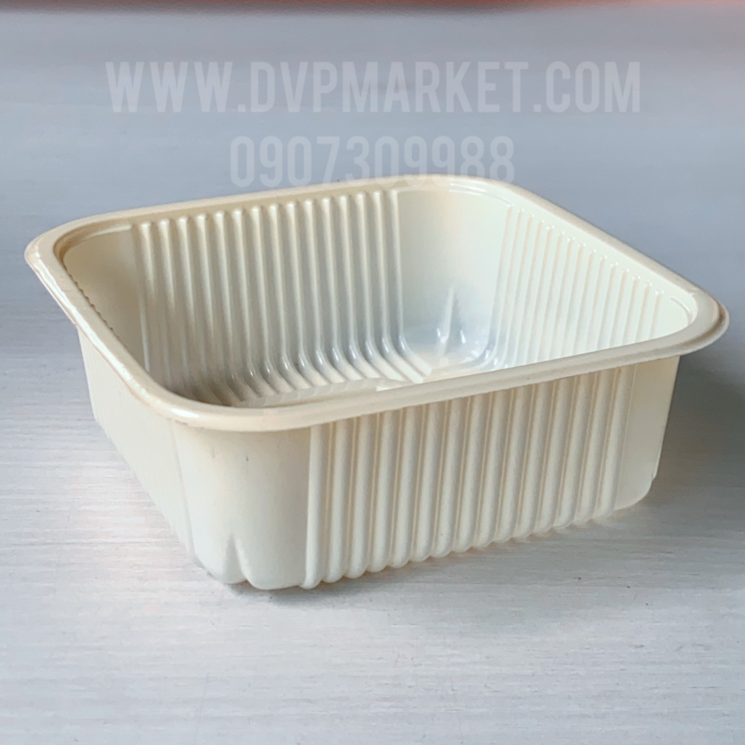 Trung Thu - Khay đựng bánh - Vuông - Kem - Xấp 50c - 9.5 (150g-180g)