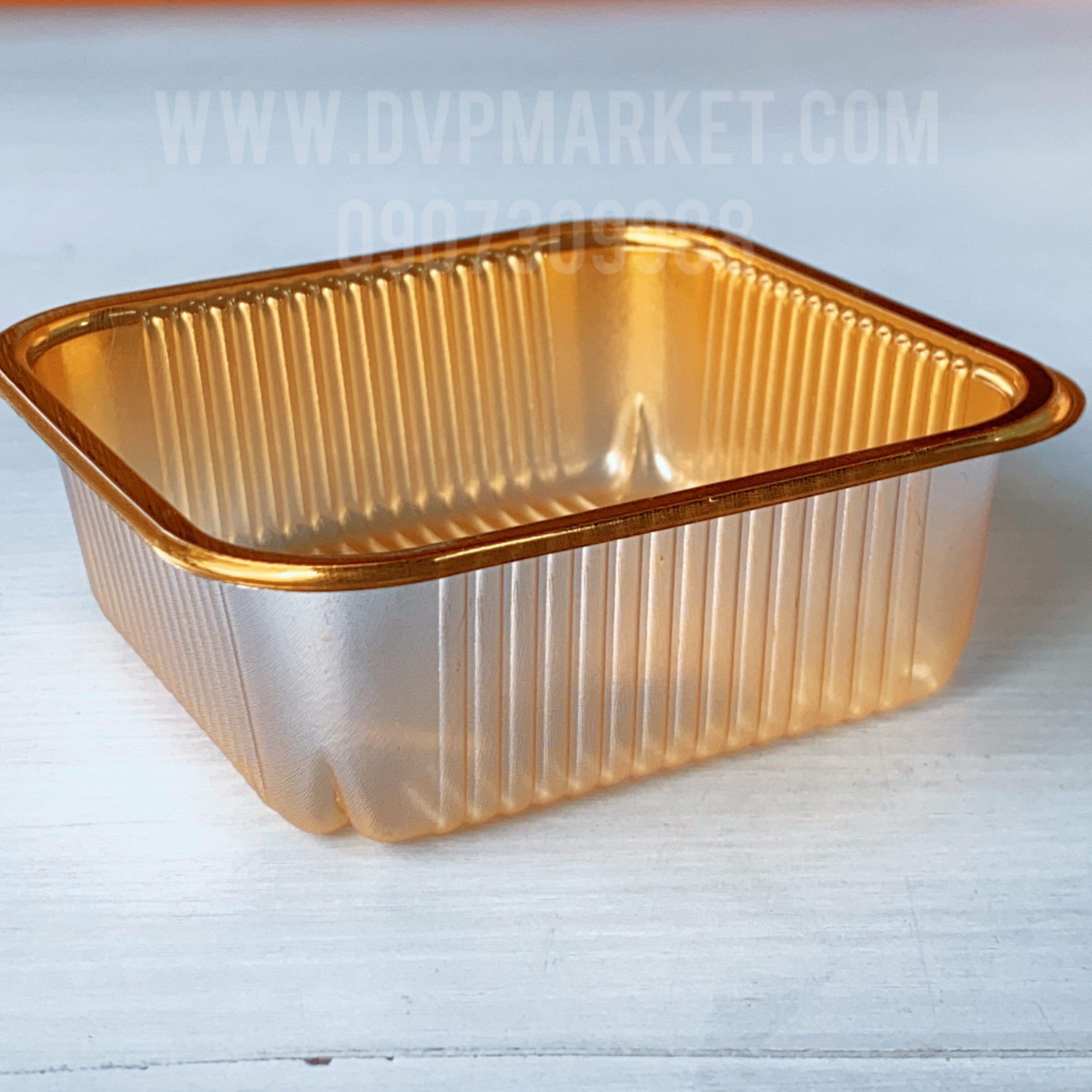 Trung Thu - Khay đựng bánh VN - Vuông - Vàng - Xấp 50c - 9.5 (150-180g)