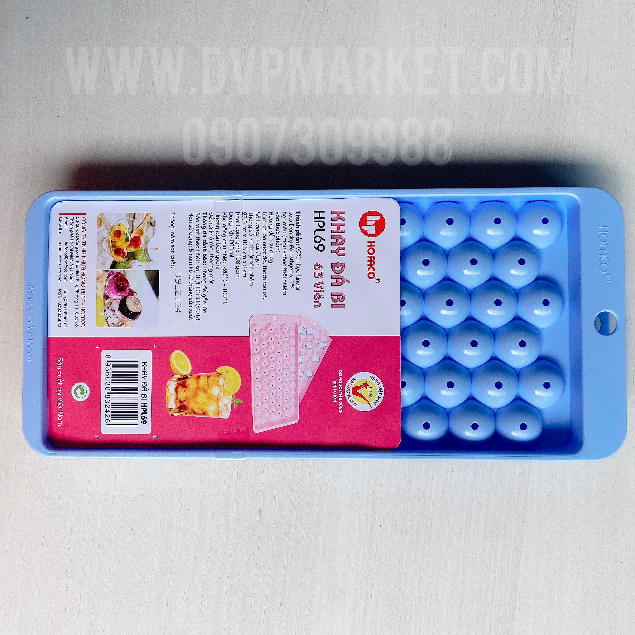 Khuôn rau câu/ đá bi 2 nắp HPL 69