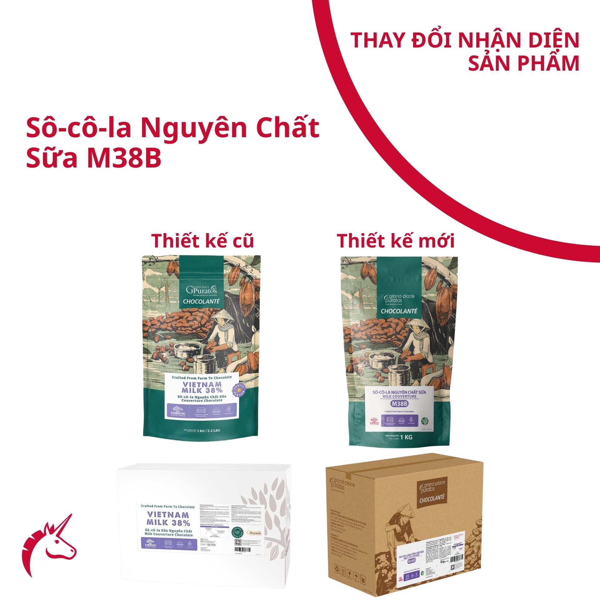 Puratos - Socola nút sữa Asia 38% (1kg)