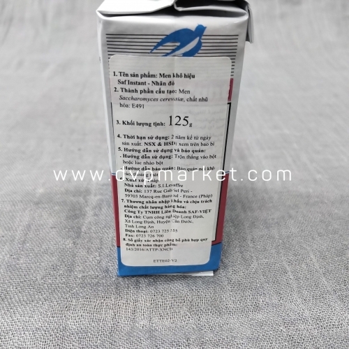Men khô Saf Instant đỏ 125g (Men nhạt)