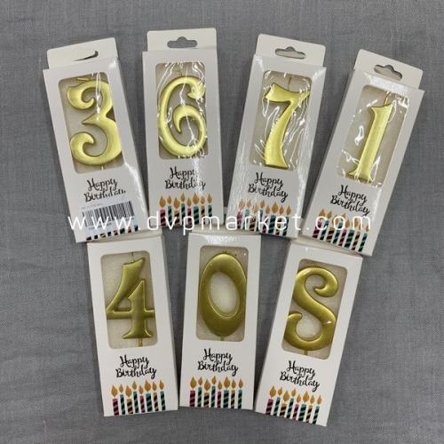 Nến số nhũ vàng