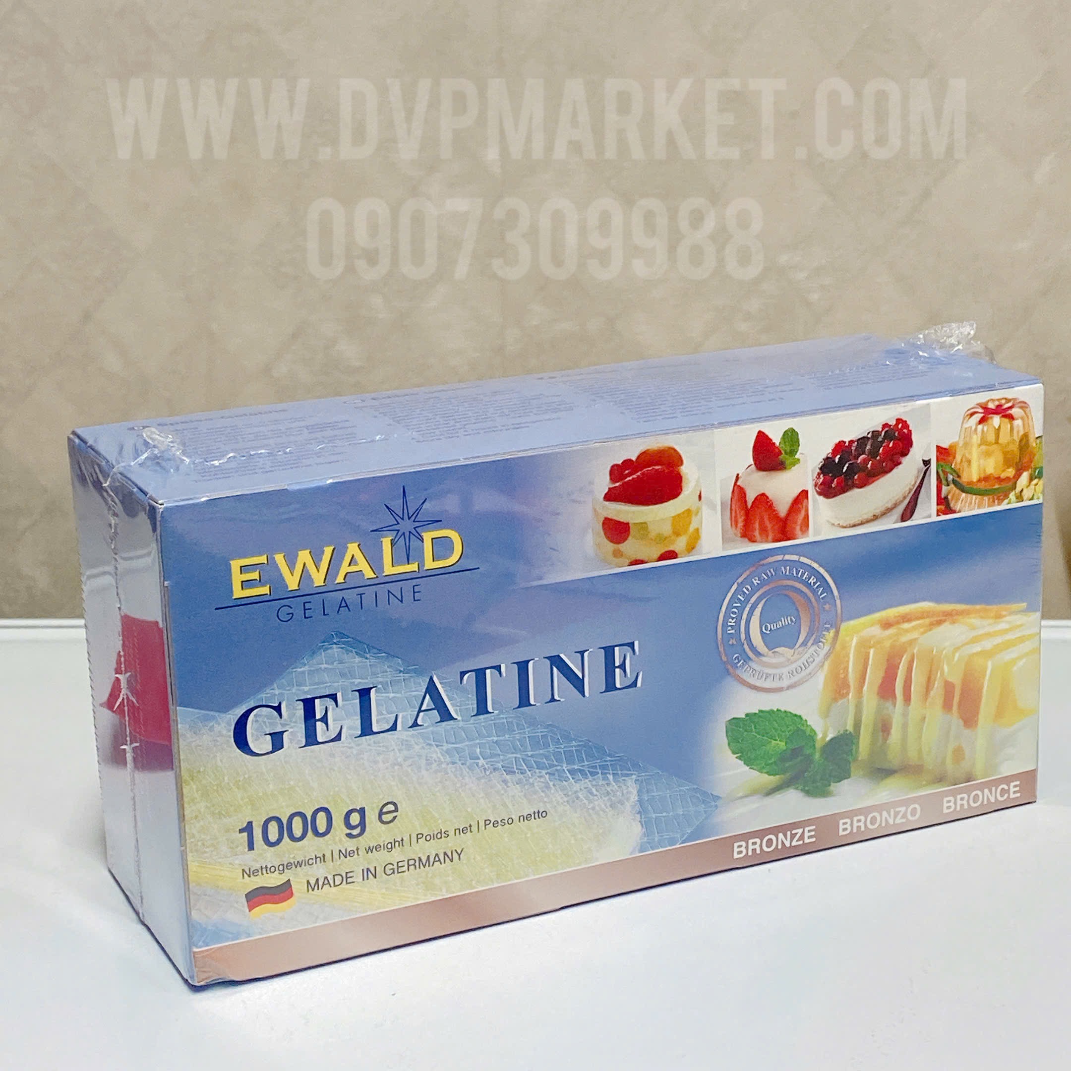 Lá gelatine Ewald 1kg