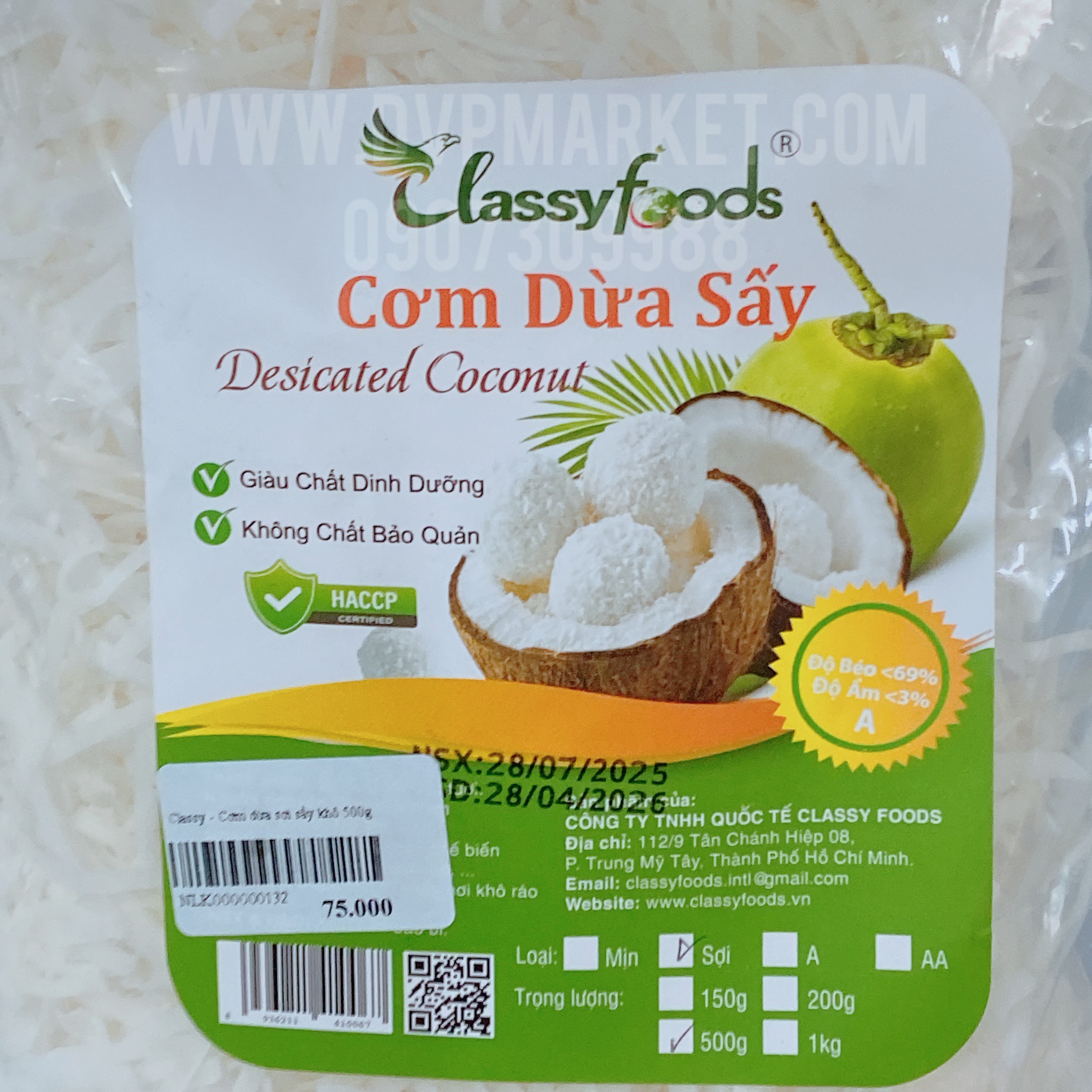 Classy - Cơm dừa sợi sấy khô 500g