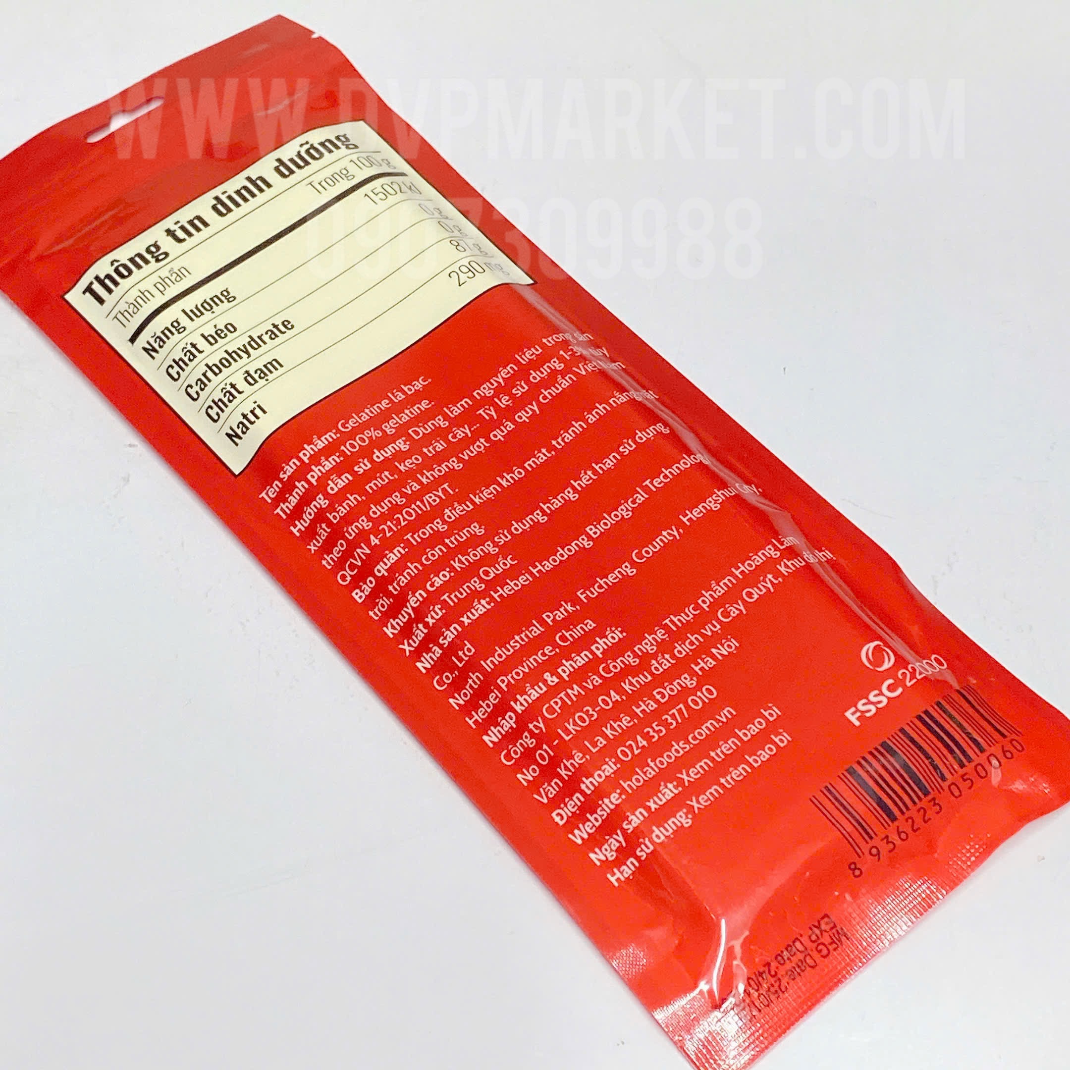 Lá gelatine Holamart 100g