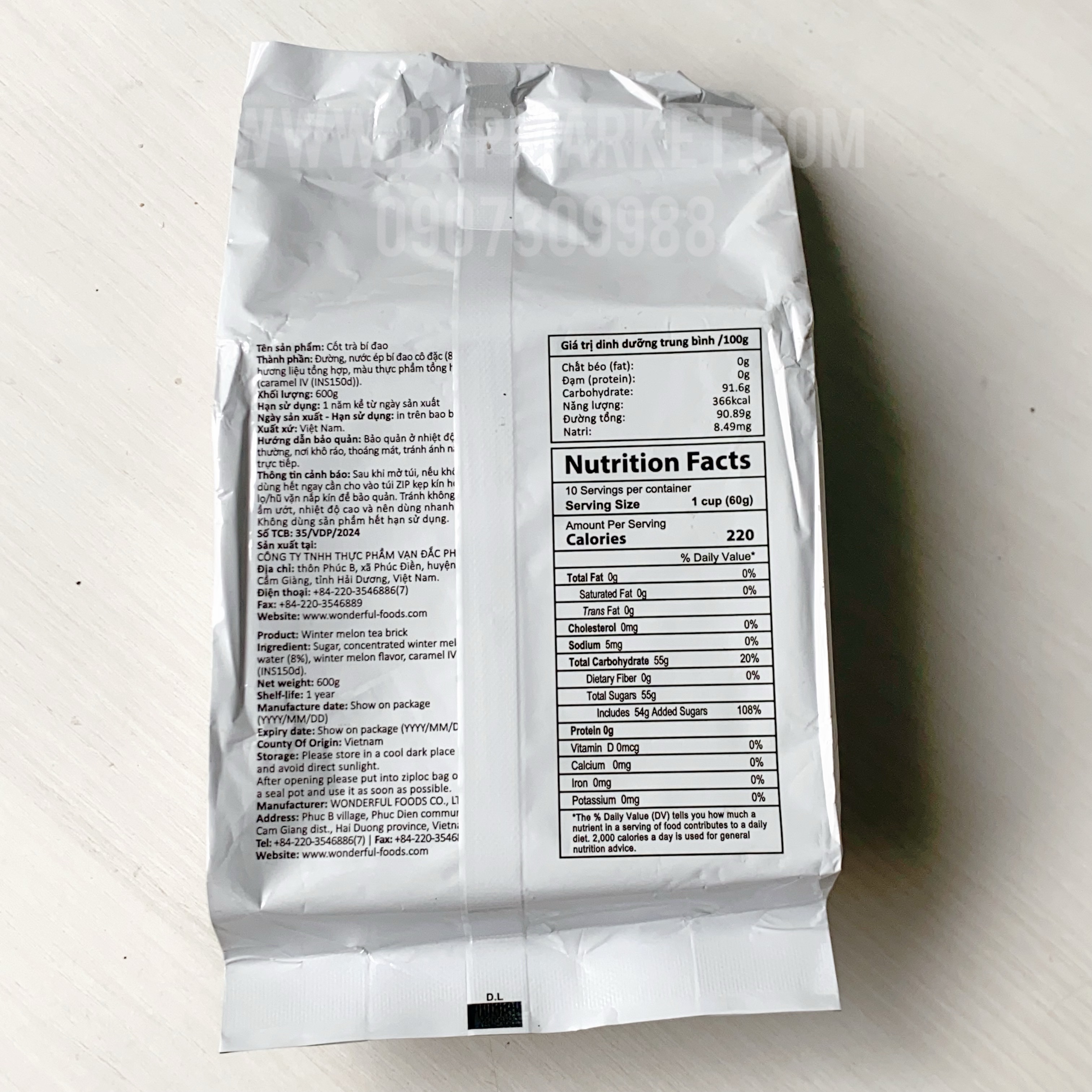 Wonderful - Cốt trà bí đao (600g)