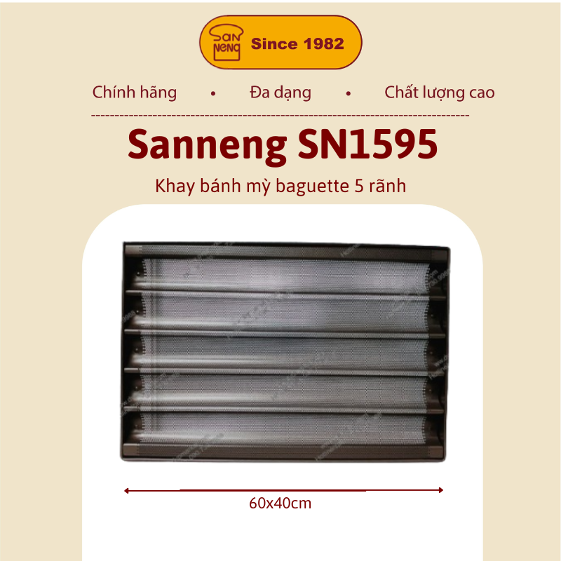 Sanneng SN1595 - Khay bánh mỳ baguette 5 rãnh