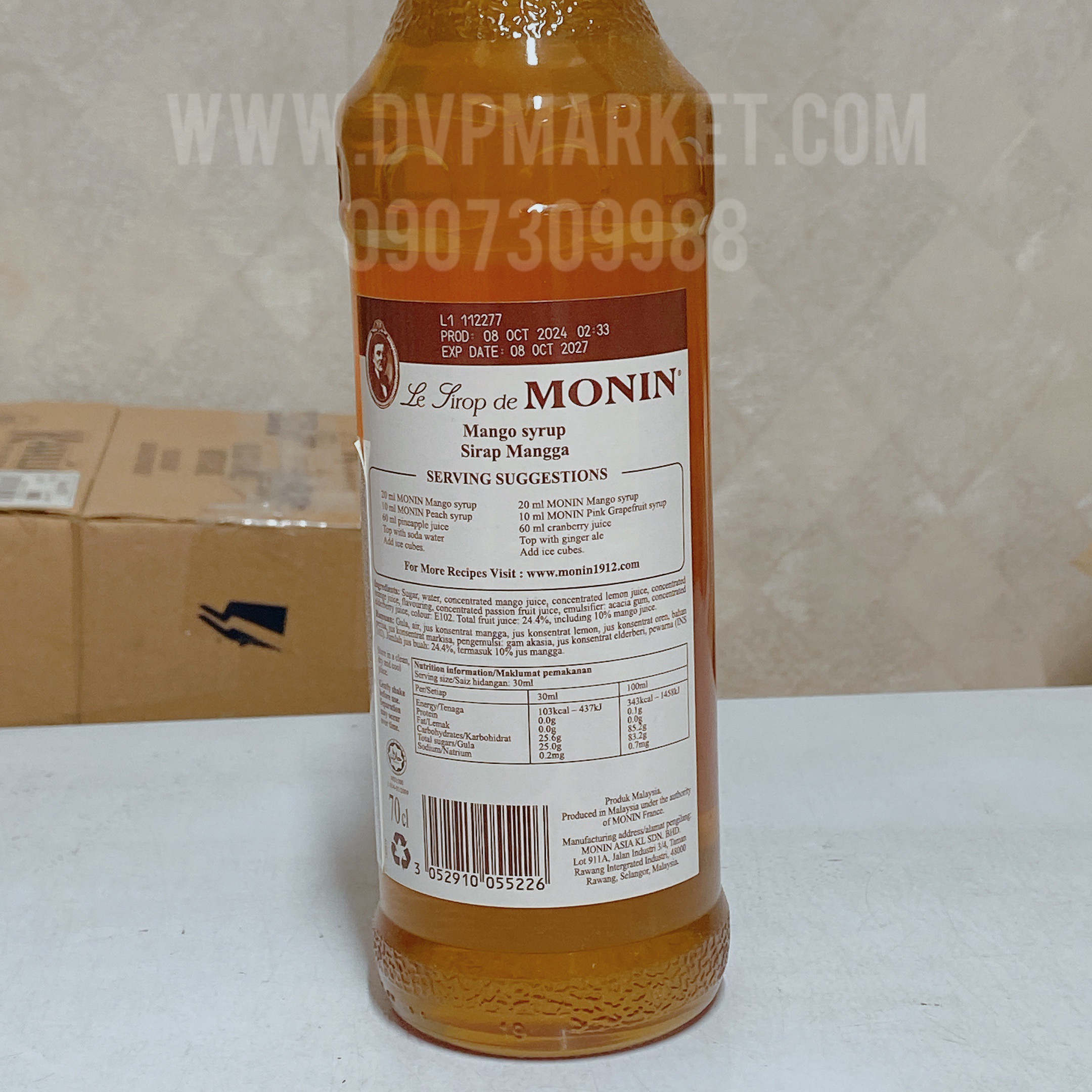 Syrup Monin Mango 700ml - Xoài