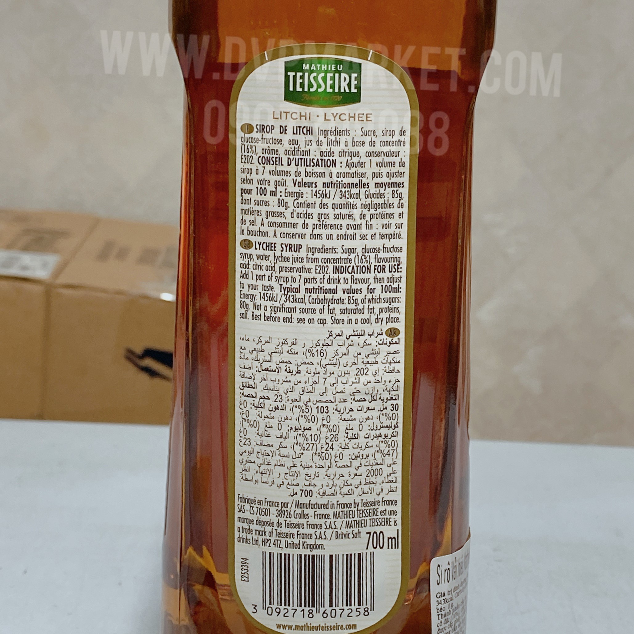 Syrup Teisseire Lychee 700ml - Vải