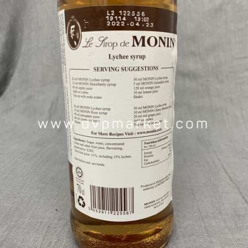 Syrup Monin Lychee 700ml - Vải