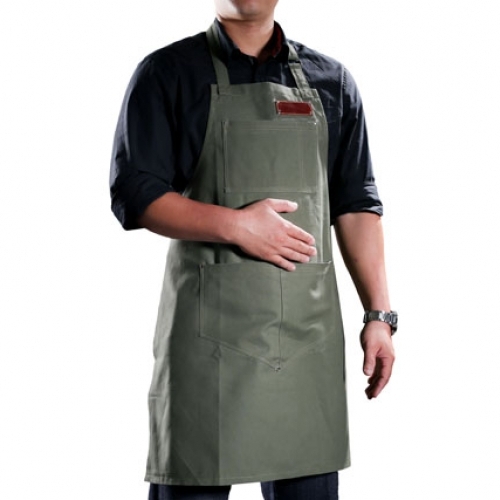 Tạp dề vải bố dây da - Canvas