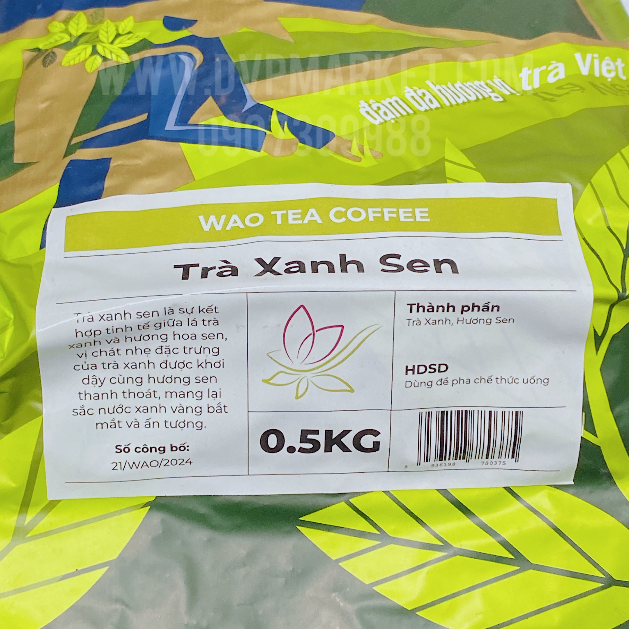 Trà WAO xanh sen 500g
