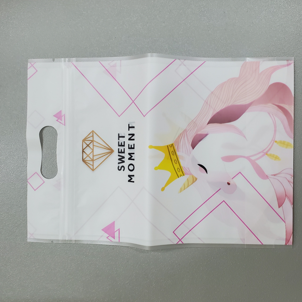 Túi zip trong suốt size 32x26.5x19 - Màu xanh (Xấp 10c)