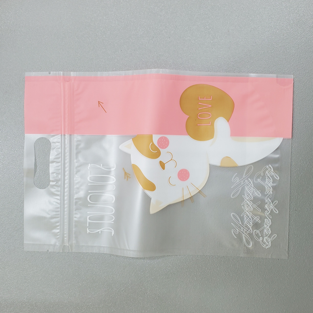 Túi zip trong suốt size 32x26.5x19 - Màu xanh (Xấp 10c)