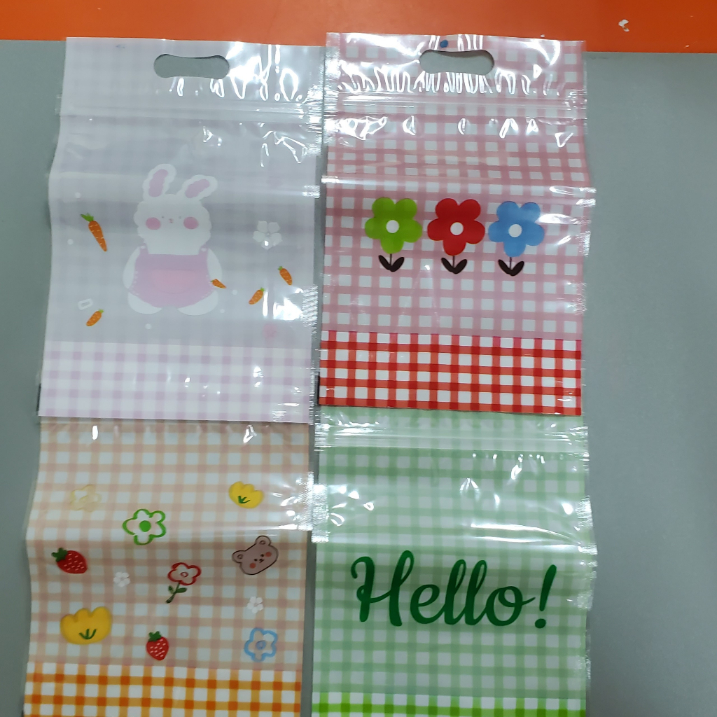 Túi zip trong suốt size 32x26.5x19 - Màu xanh (Xấp 10c)