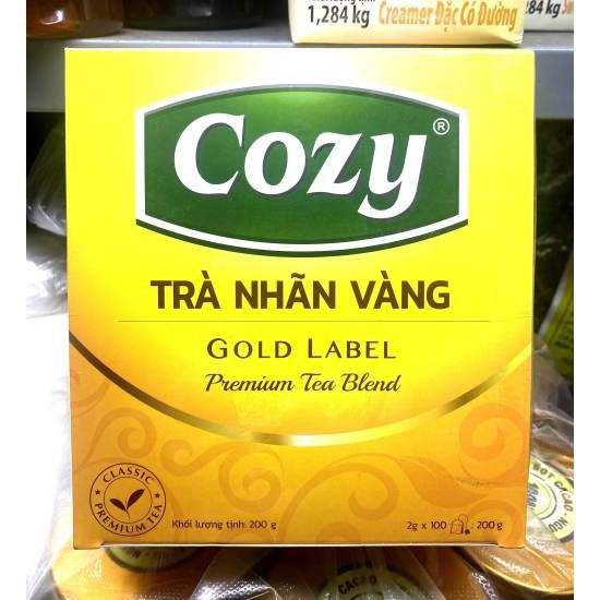 Cozy - Trà túi lọc - Trà đen Nhãn Vàng - 200g (100 túi x 2g)