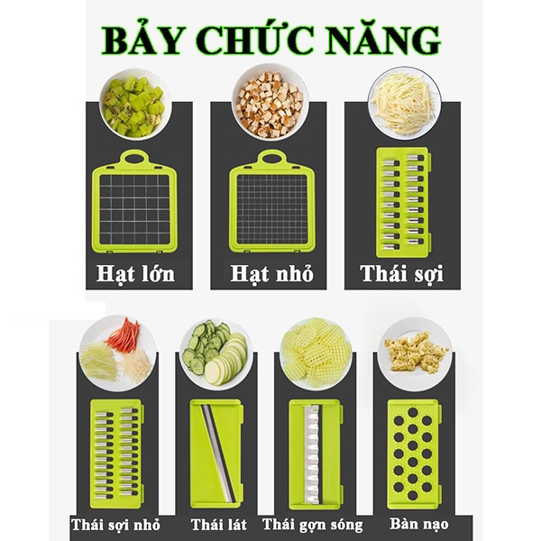 Bộ dụng cụ bào cắt rau củ đa năng (xanh lá)