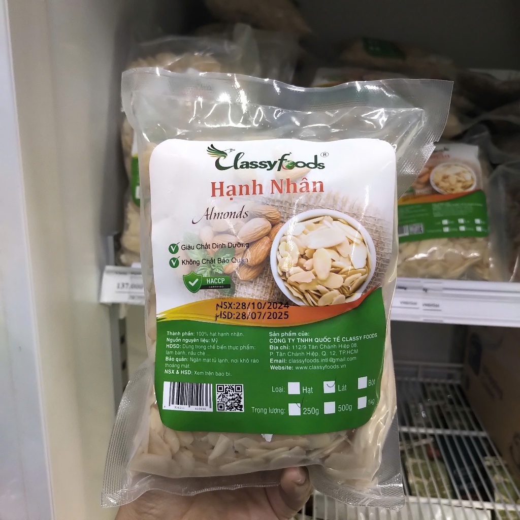 Classy - Hạnh nhân lát không vỏ 500g
